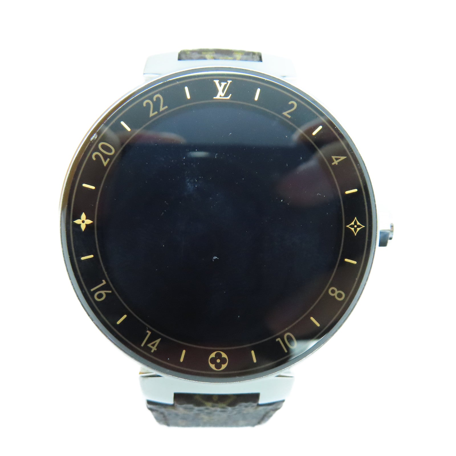 LOUIS VUITTON 【激減優惠】Tambour Horizon不鏽鋼/Monogram電子手錶黑色