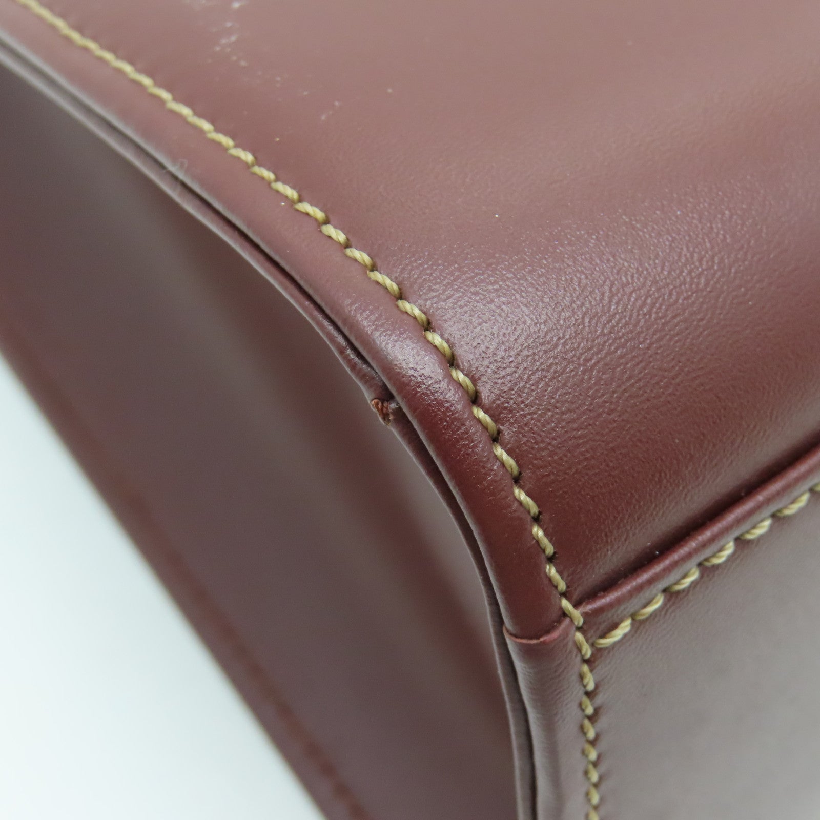 CARTIER 【激減優惠】牛皮皮革Handbag金扣手挽袋紅色