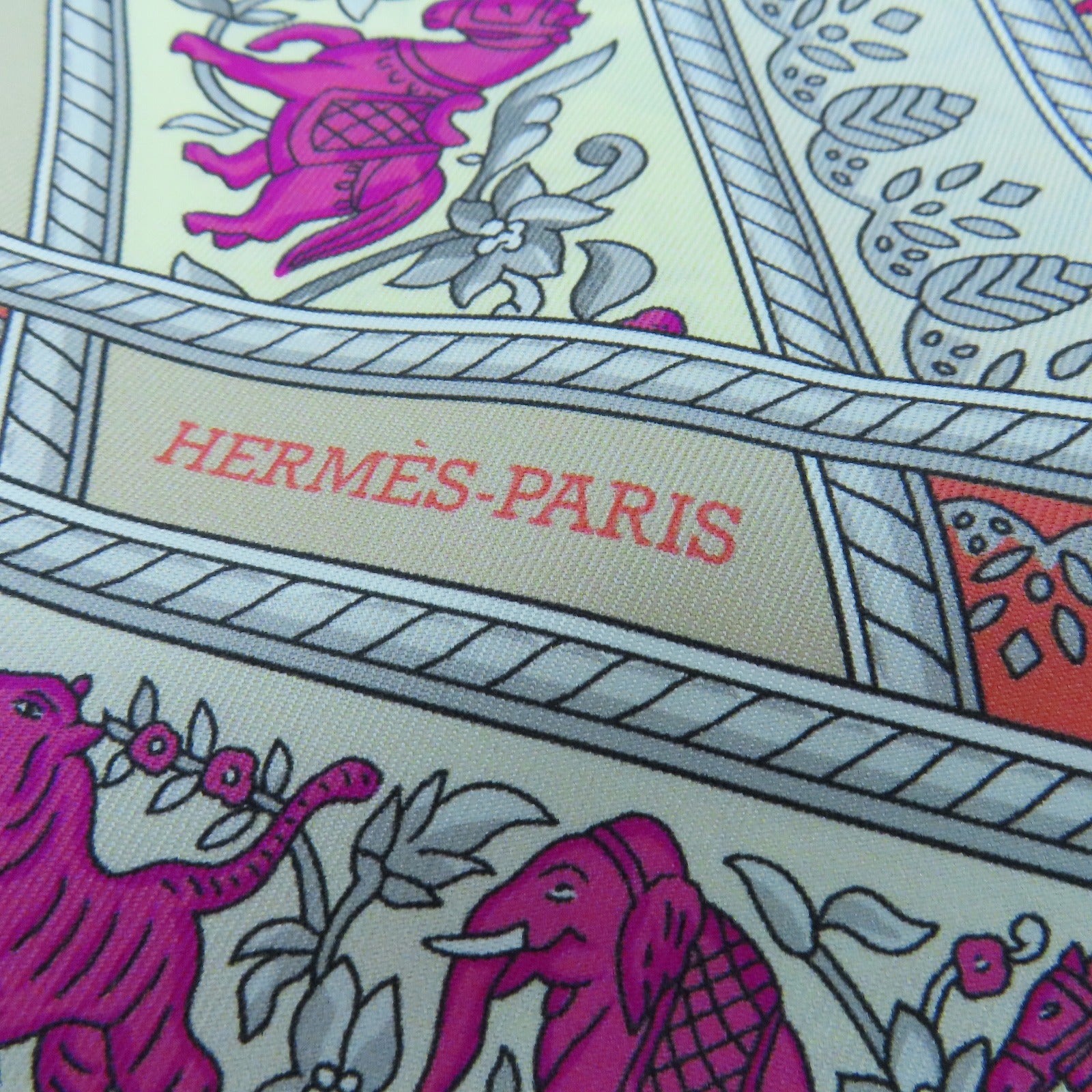 HERMES 丝质Twilly丝巾白色