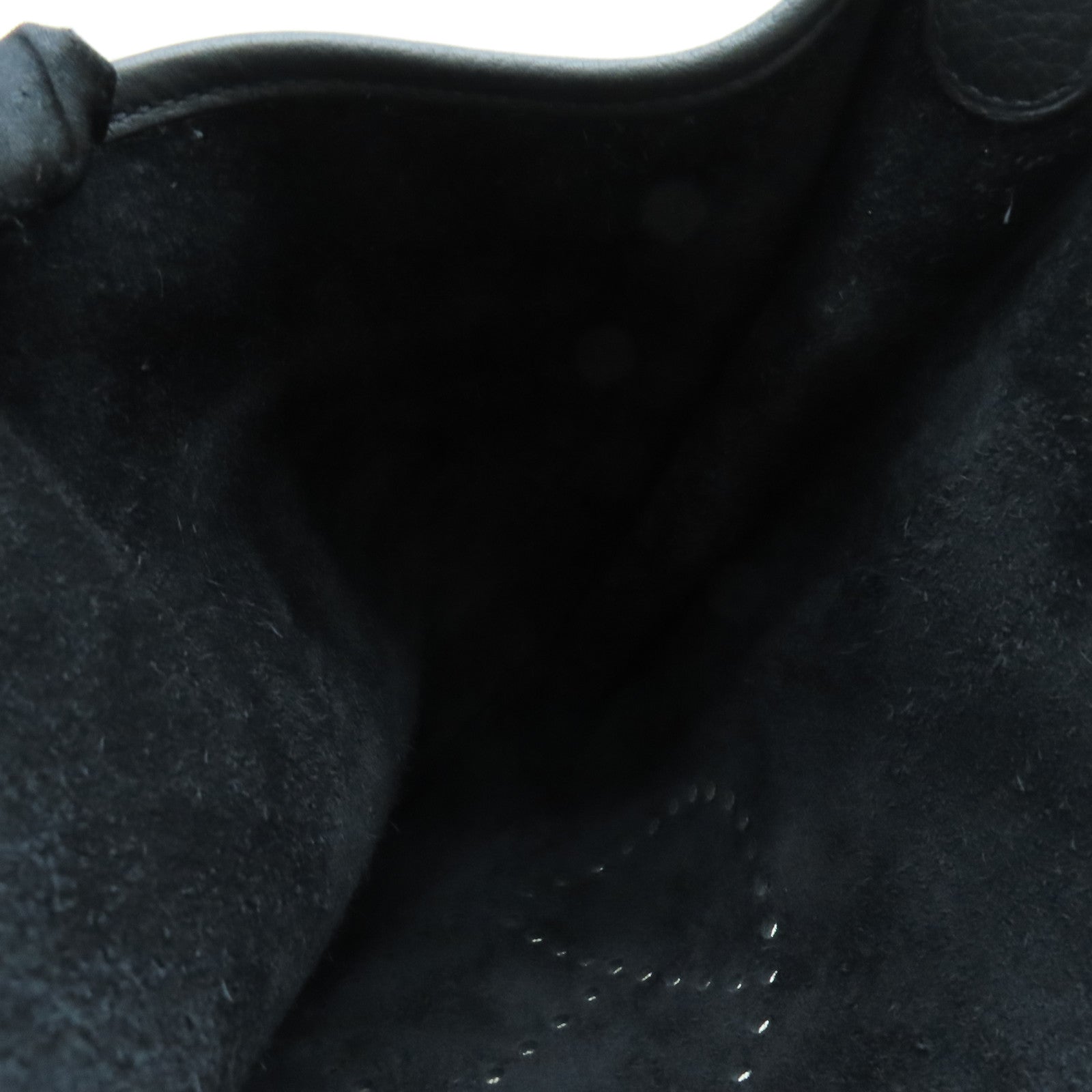 HERMES Clemence皮革Evelyne PM One Shoulder银扣肩背袋黑色
