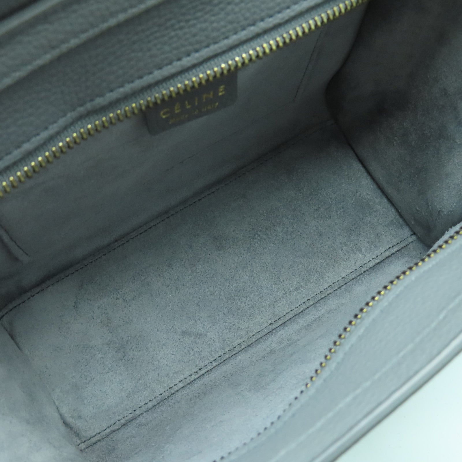 CELINE 【激減優惠】牛皮皮革Nano Luggage金扣手挽肩背兩用袋灰色