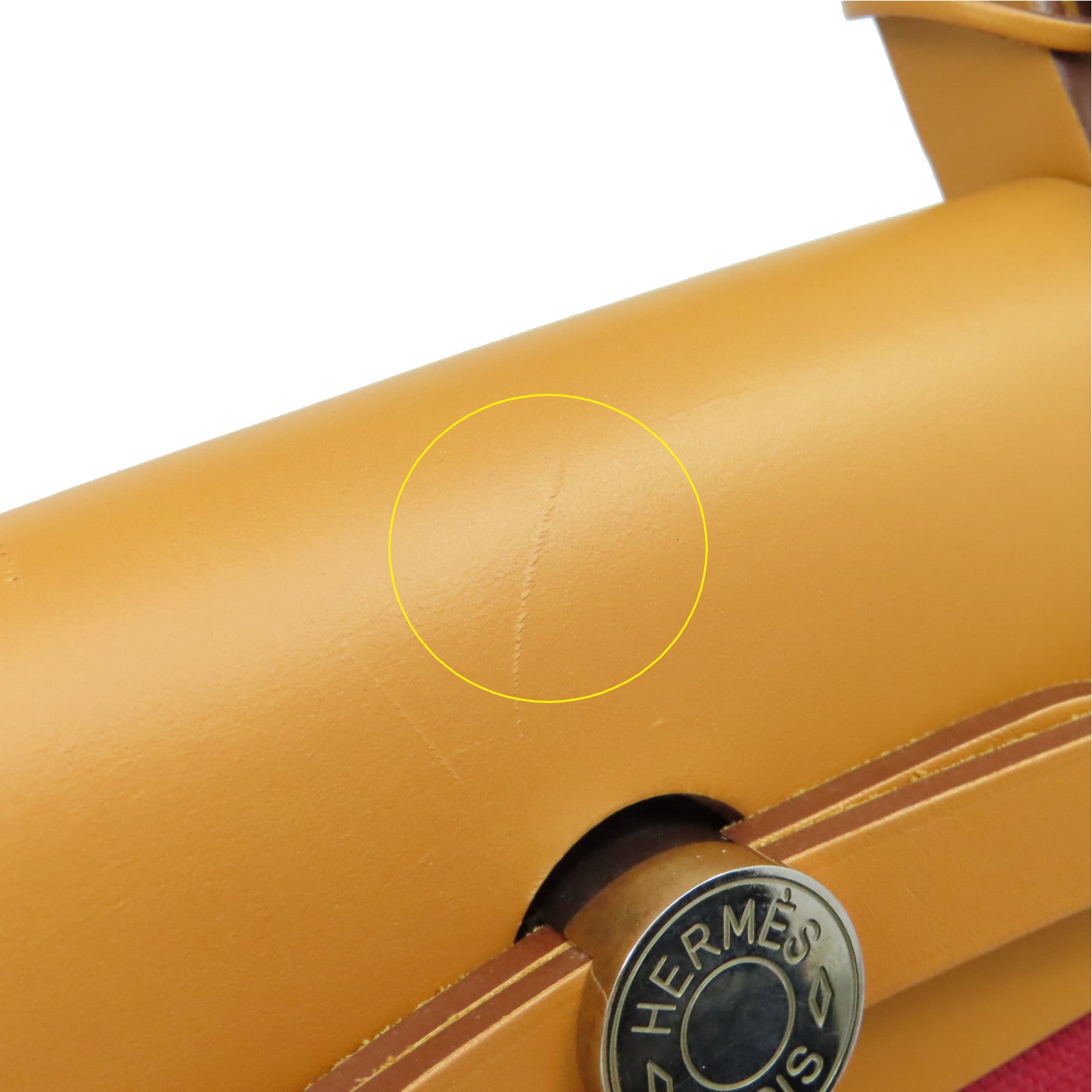 HERMES 帆布Herbag PM 2Way Shoulder Bag銀扣手挽肩背兩用袋酒紅色