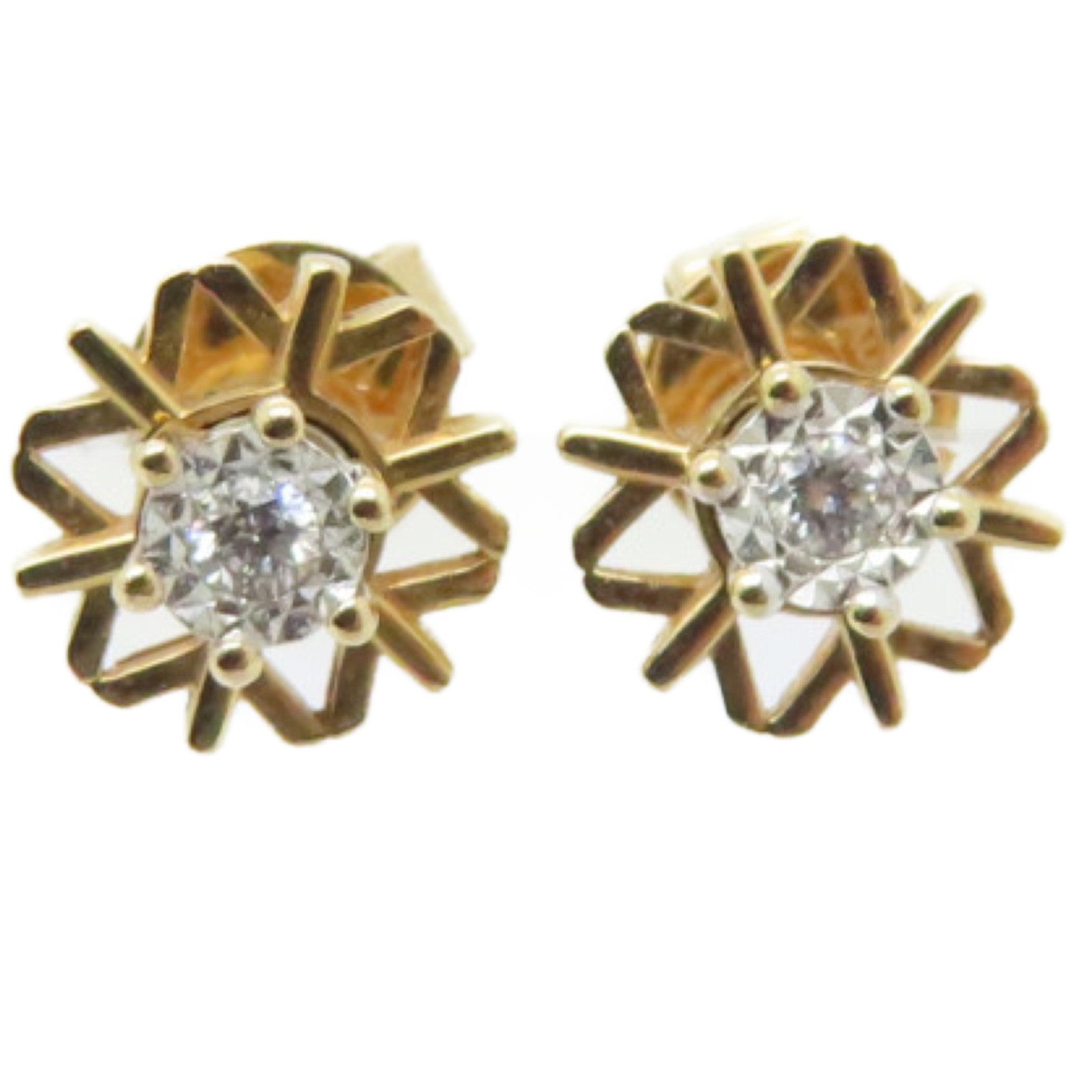 JEWELRY 18K Rose Gold Earrings 0.04ct Diamond Earrings