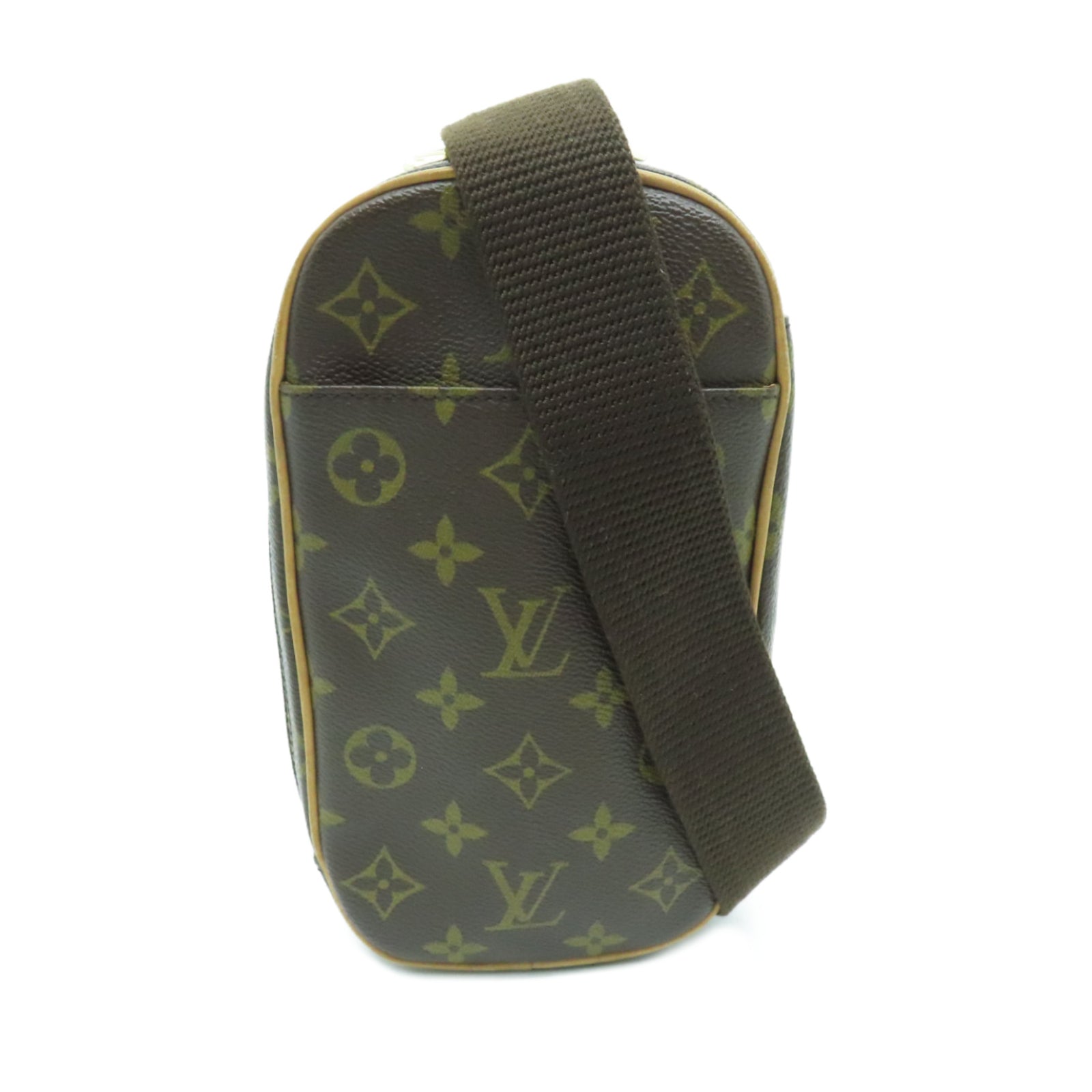 LOUIS VUITTON Monogram Pochette Gange金扣腰包/肩背袋/啡色