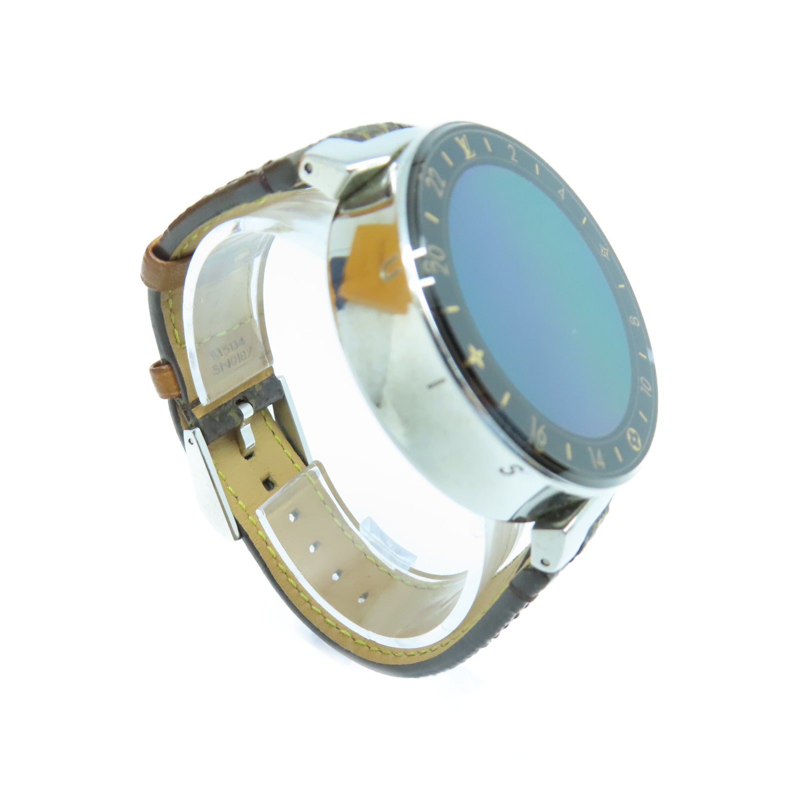 LOUIS VUITTON 【激減優惠】Tambour Horizon不鏽鋼/Monogram電子手錶黑色