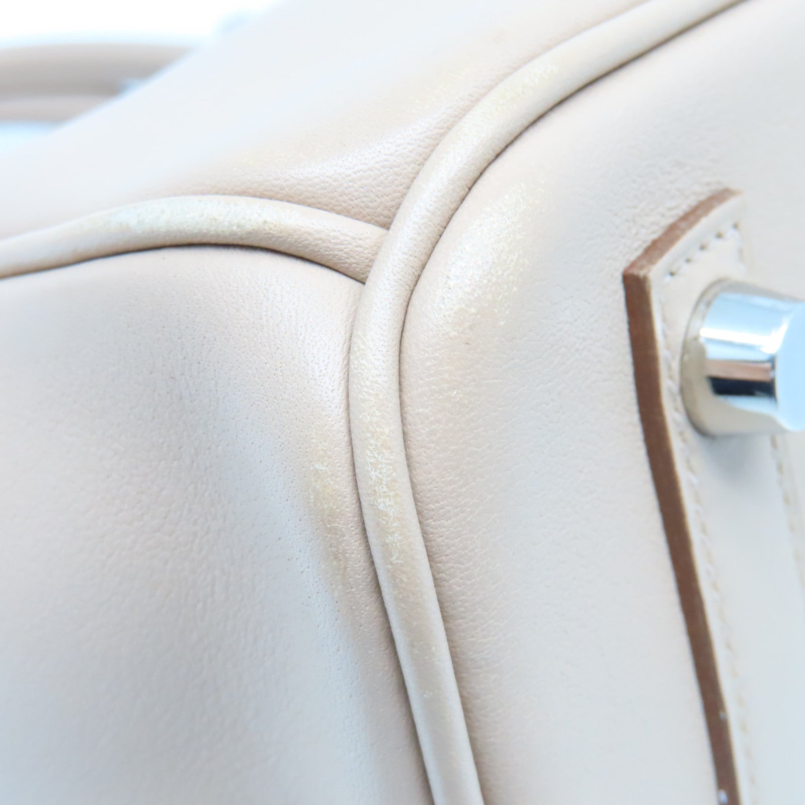 HERMES Swift皮革Birkin 25銀扣手挽袋Trench米色