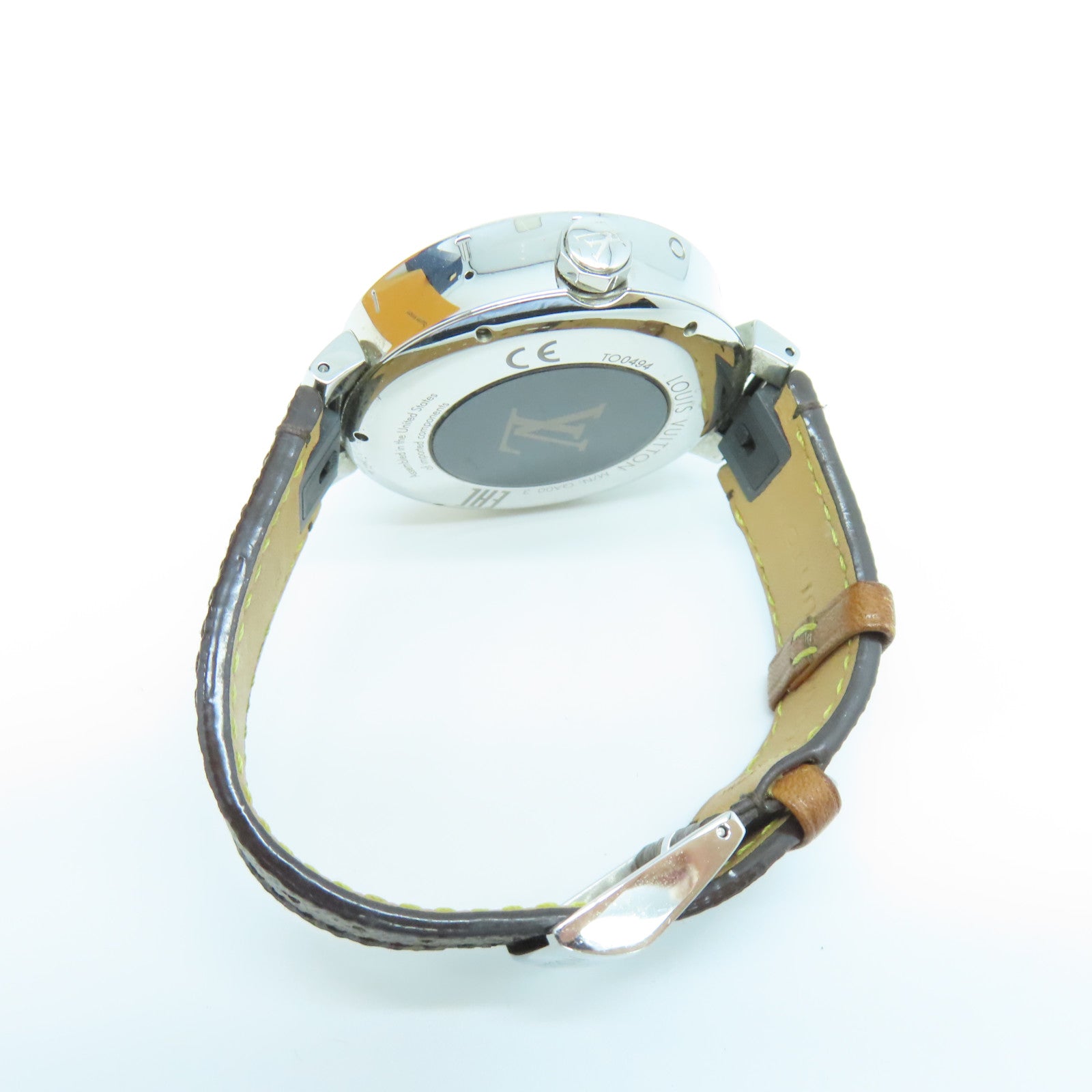 LOUIS VUITTON 【激減優惠】Tambour Horizon不鏽鋼/Monogram電子手錶黑色
