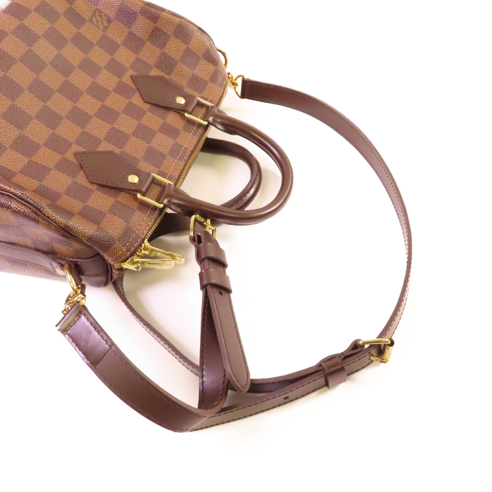 LOUIS VUITTON Damier Speedy Bandouliere 25 2Way Shoulder Bag金扣手挽肩背兩用袋啡色