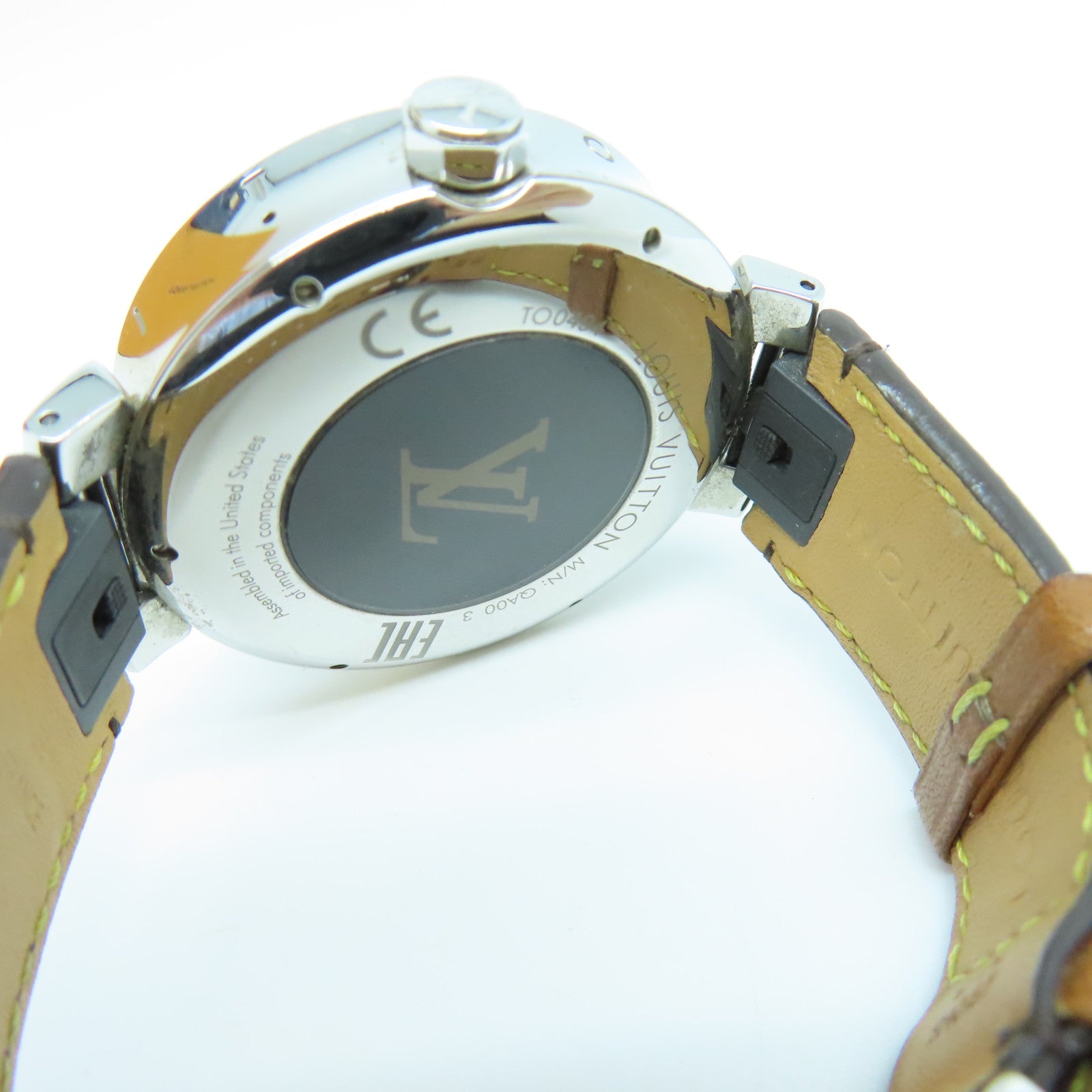 LOUIS VUITTON 【激減優惠】Tambour Horizon不鏽鋼/Monogram電子手錶黑色
