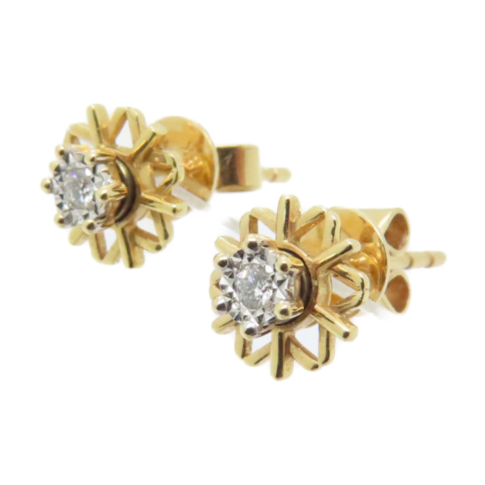 JEWELRY 18K Rose Gold Earrings 0.04ct Diamond Earrings