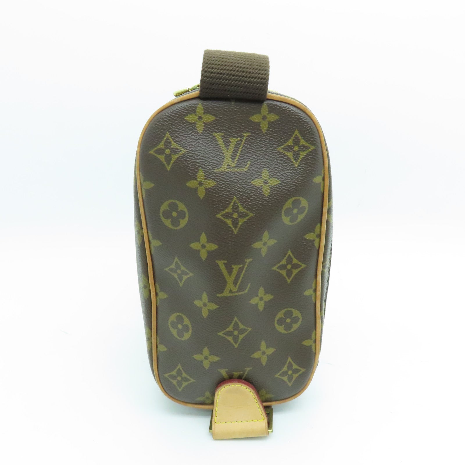LOUIS VUITTON Monogram Pochette Gange金扣腰包/肩背袋/啡色