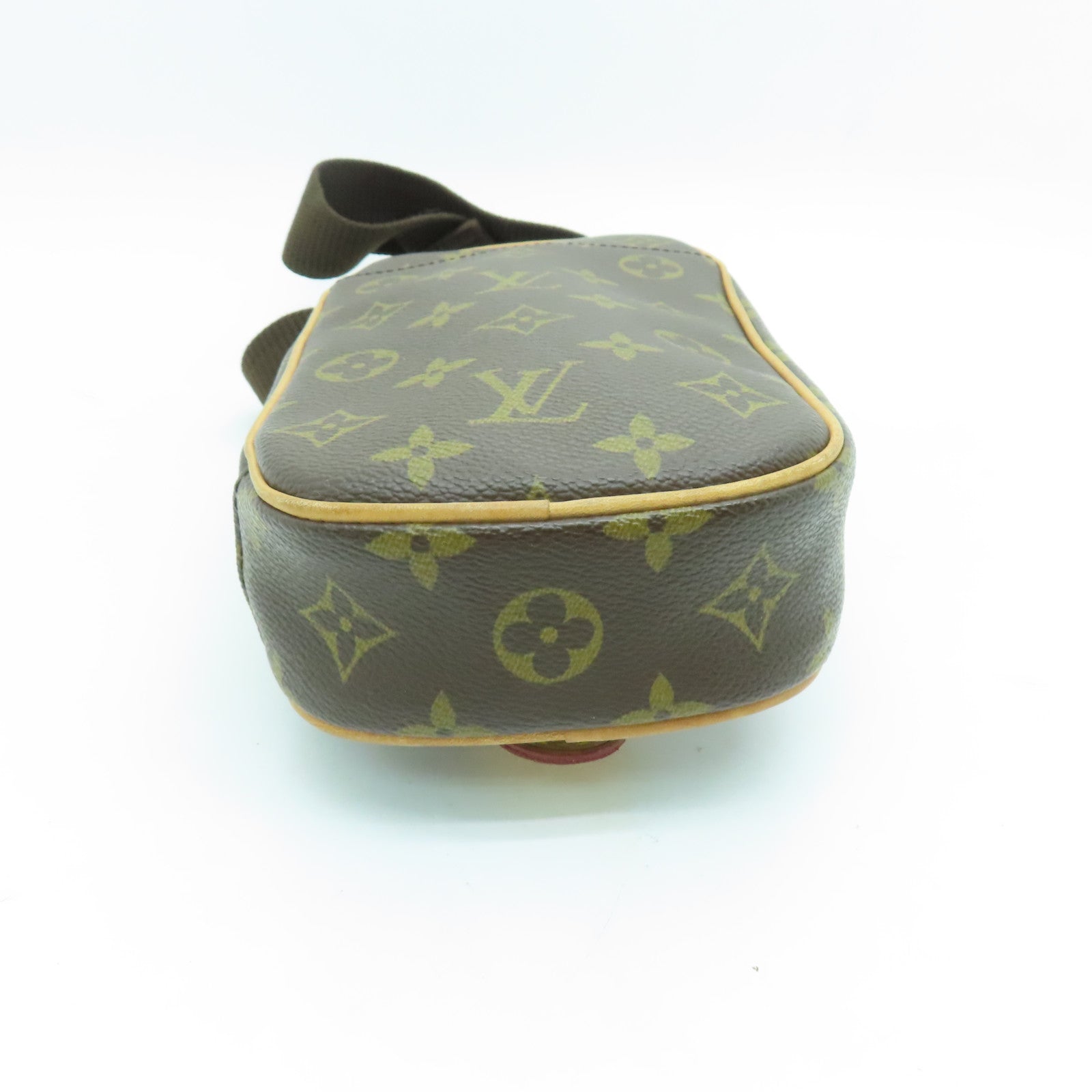 LOUIS VUITTON Monogram Pochette Gange金扣腰包/肩背袋/啡色