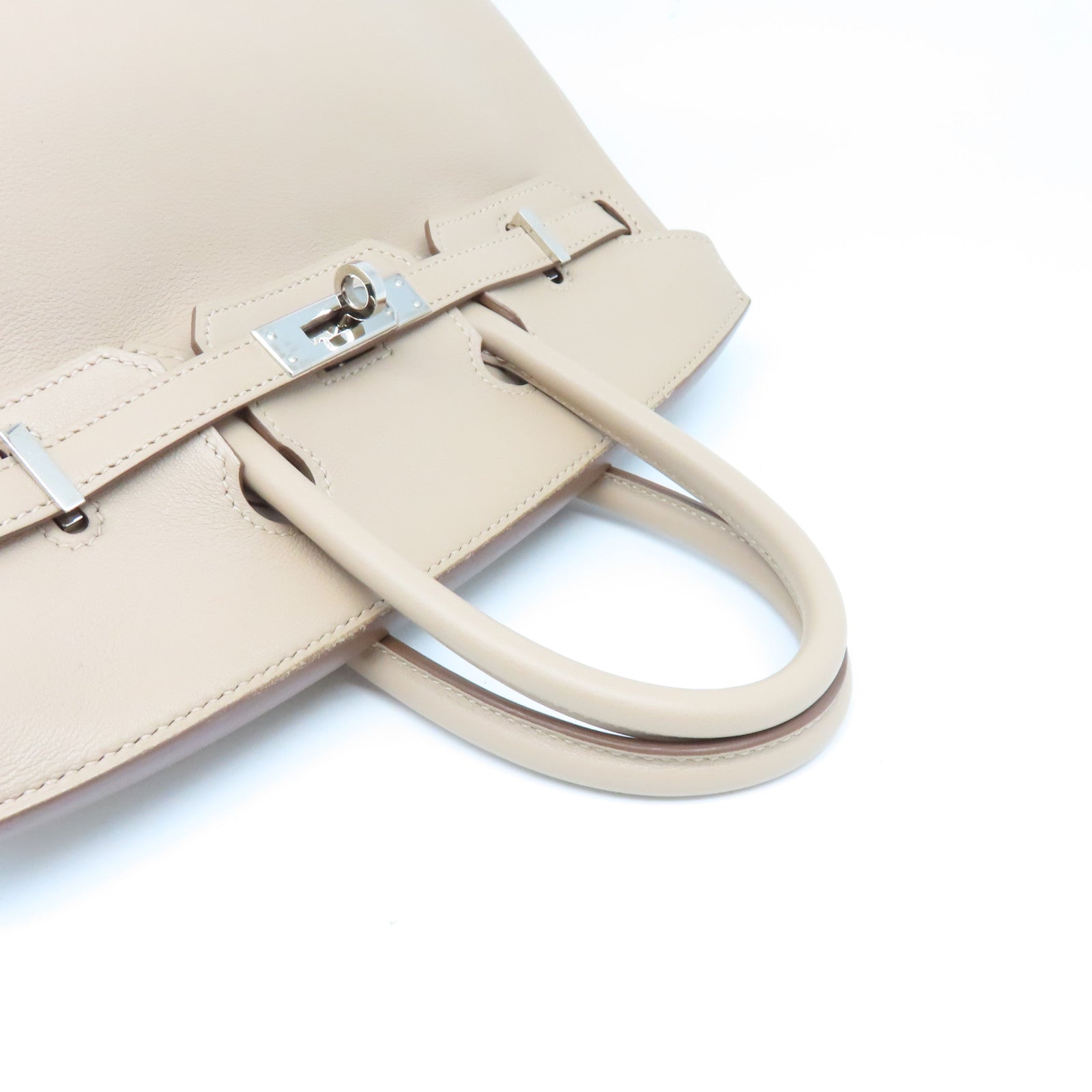 HERMES Swift皮革Birkin 25銀扣手挽袋Trench米色