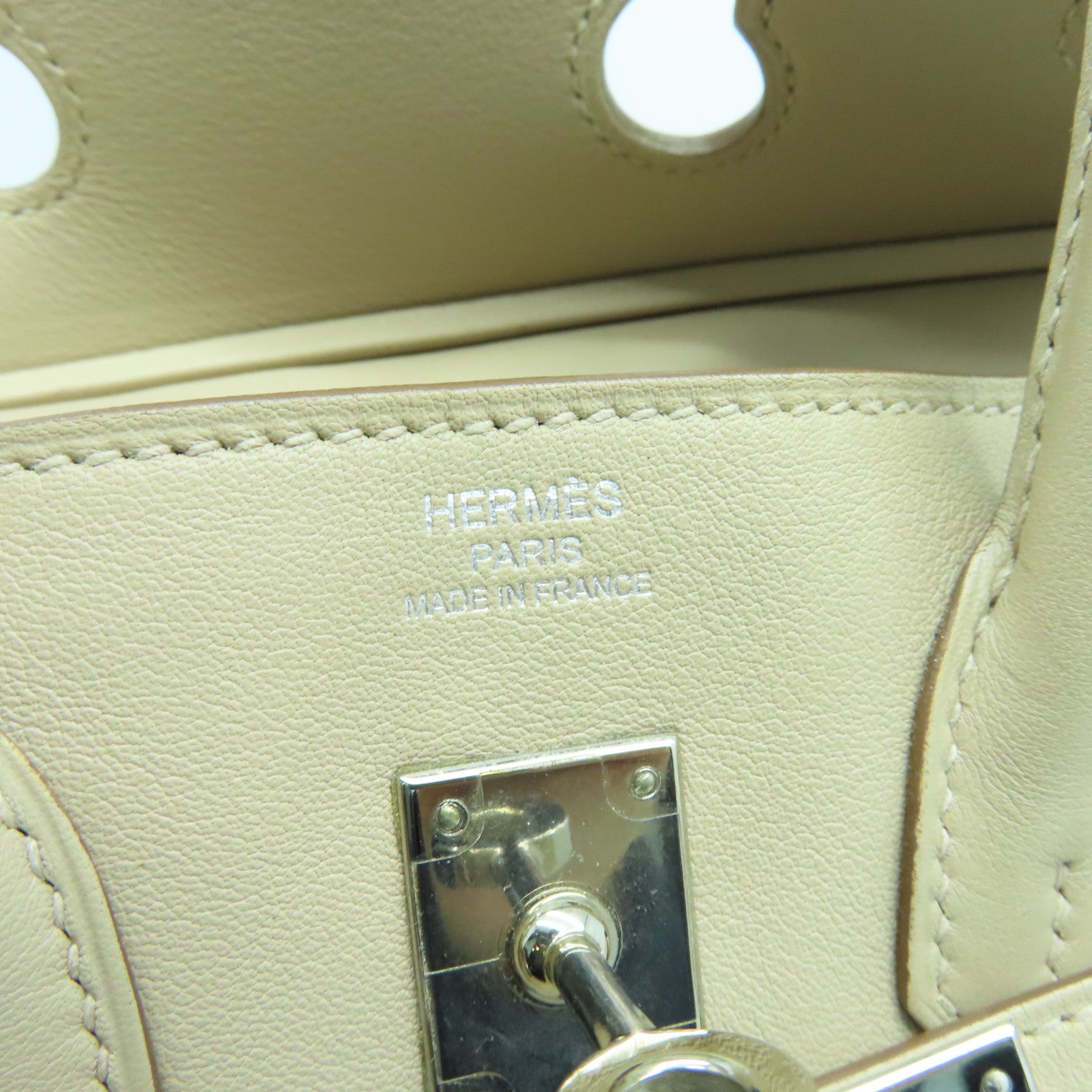 HERMES Swift皮革Birkin 25銀扣手挽袋Trench米色