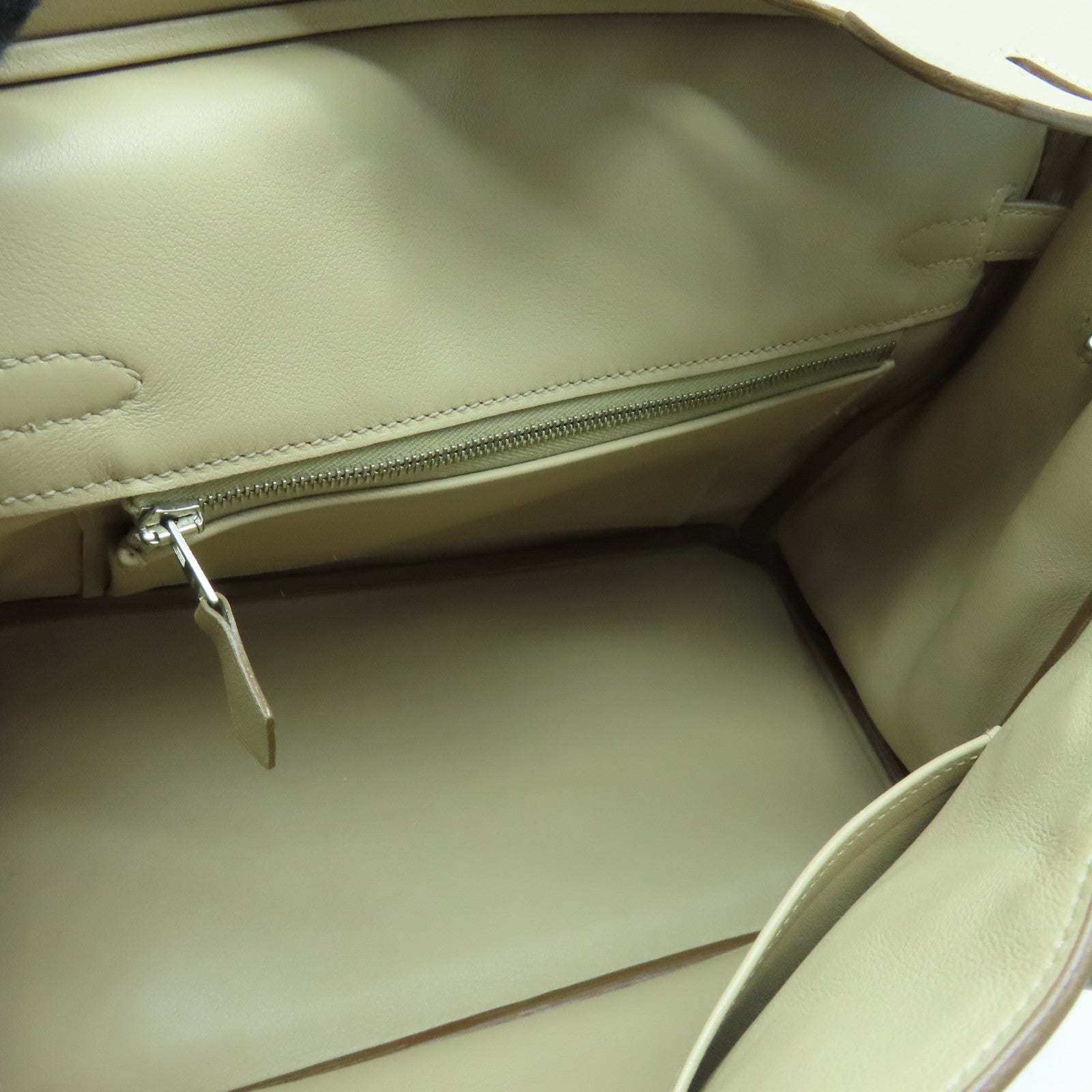HERMES Swift皮革Birkin 25銀扣手挽袋Trench米色