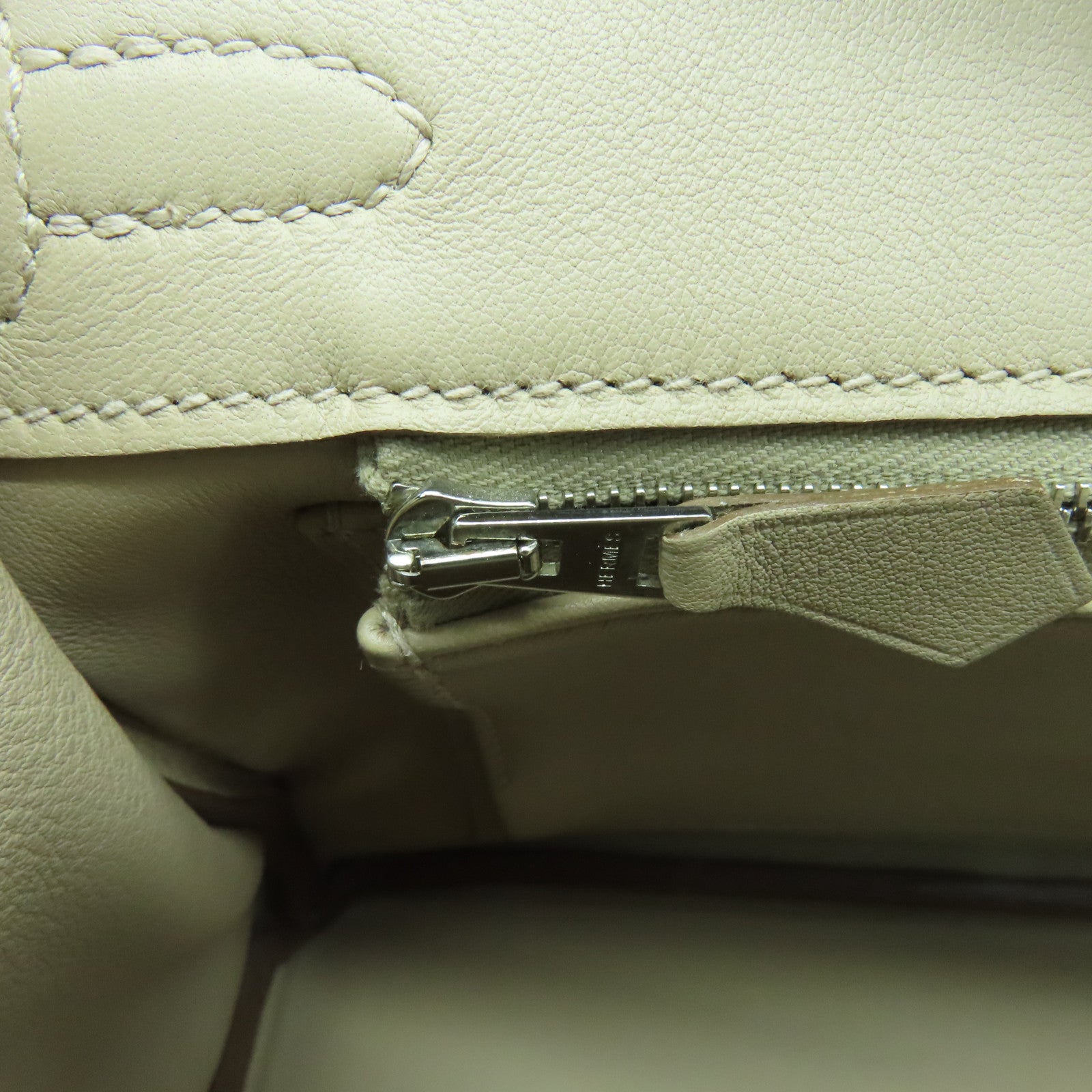 HERMES Swift皮革Birkin 25銀扣手挽袋Trench米色