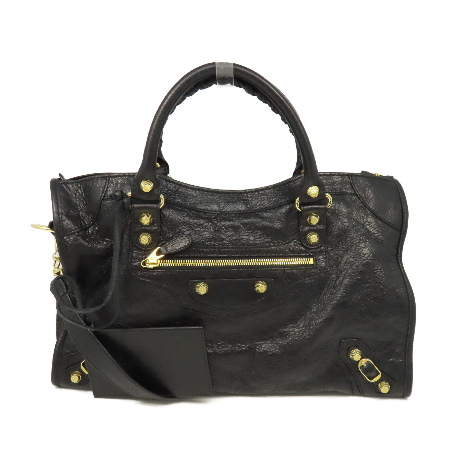 BALENCIAGA 牛皮皮革City 2Way Shoulder Bag手挽肩背兩用袋黑色