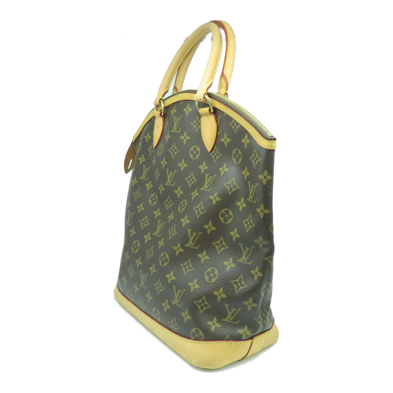 LOUIS VUITTON Monogram Lockit Vertical金扣手挽袋啡色