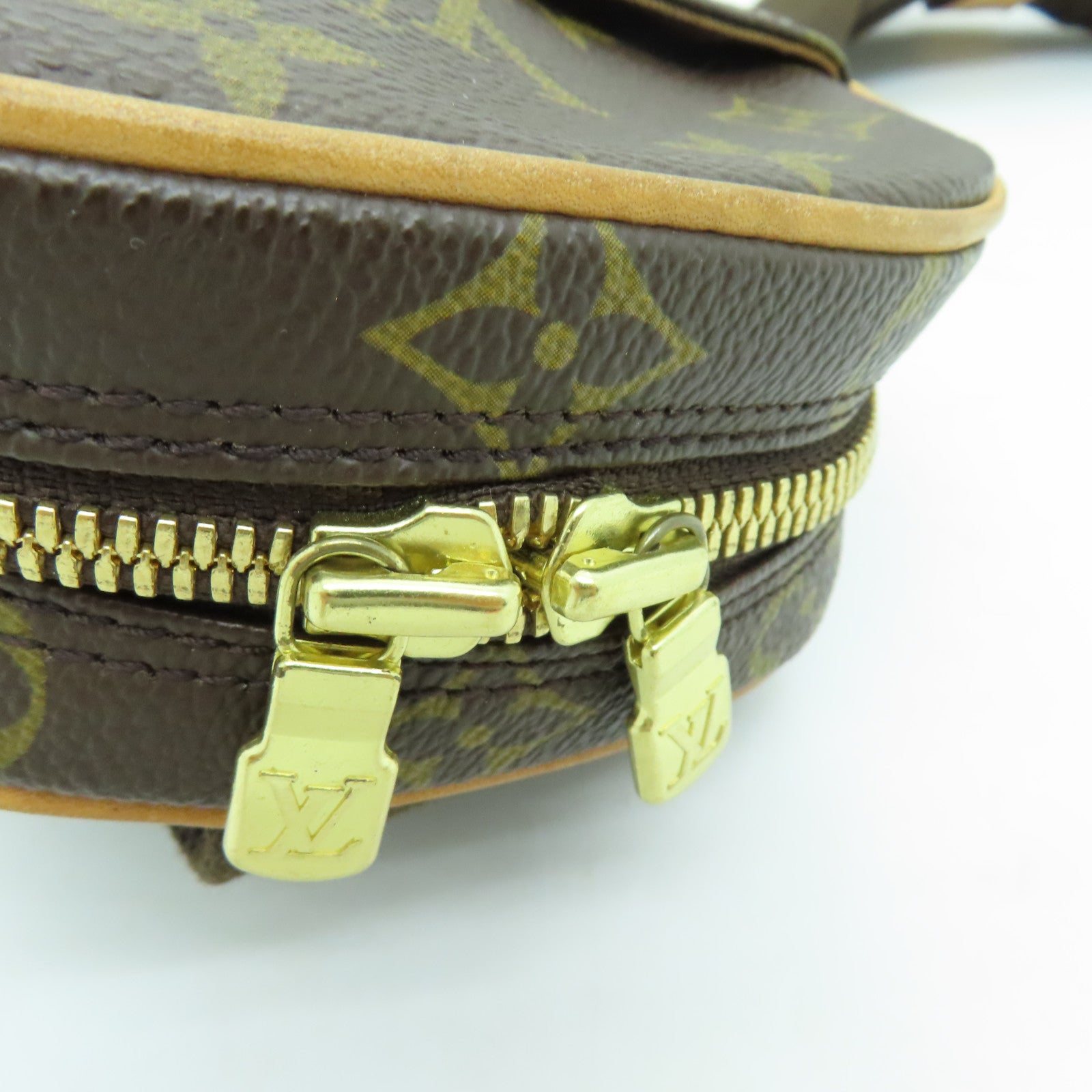 LOUIS VUITTON Monogram Pochette Gange金扣腰包/肩背袋/啡色