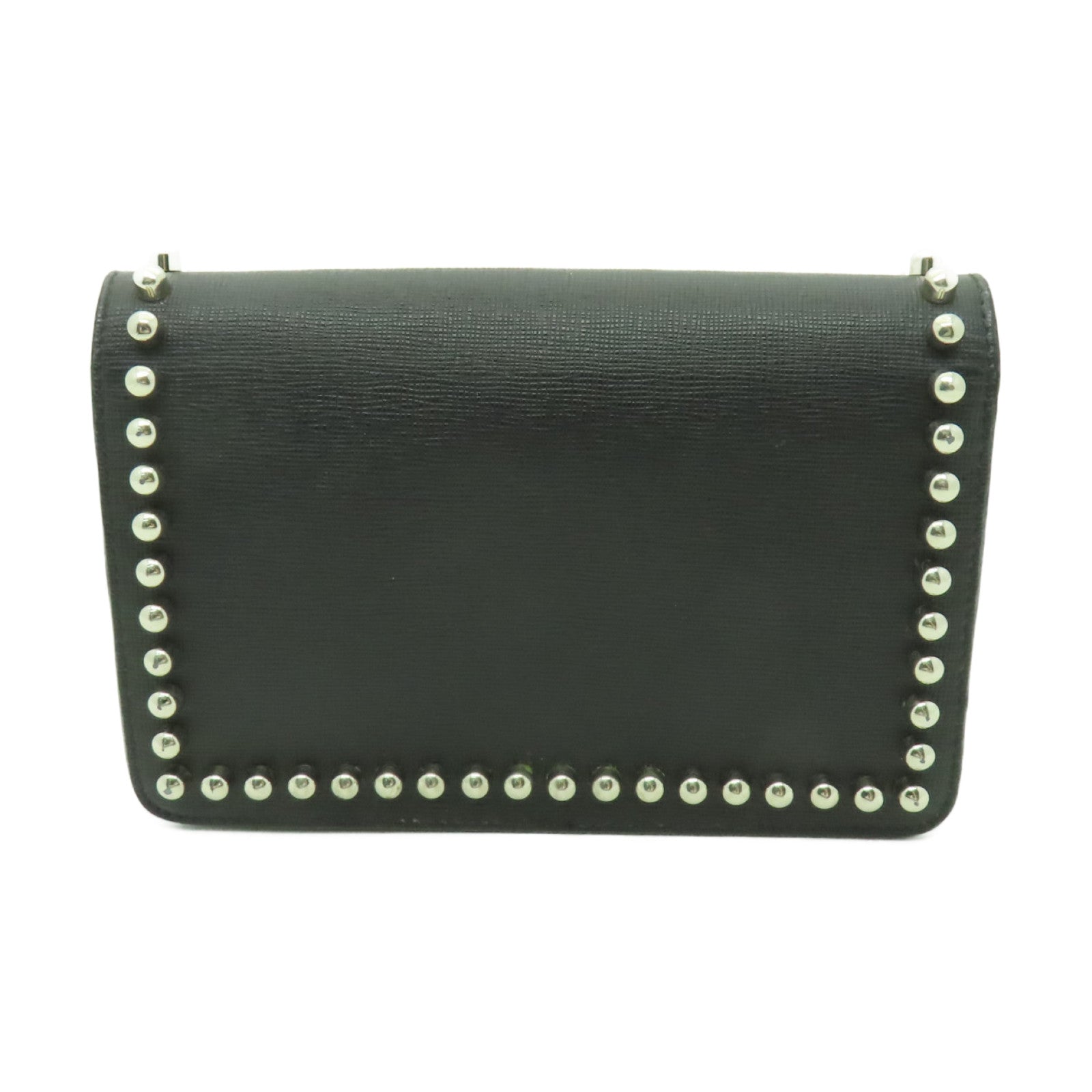 FENDI 牛皮皮革Karlito WOC銀扣鏈帶肩背袋黒色