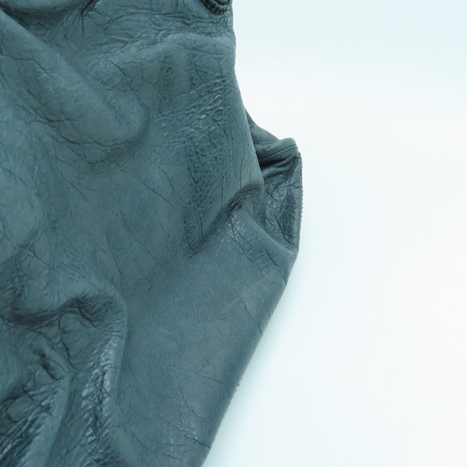 BALENCIAGA 牛皮皮革Giant City銀扣手挽肩背兩用袋藍色