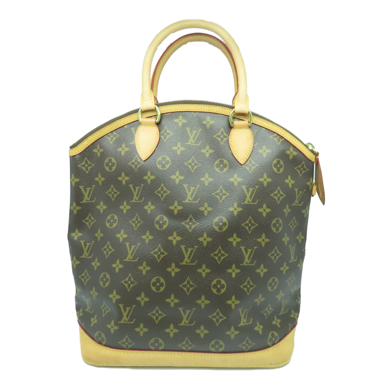 LOUIS VUITTON Monogram Lockit Vertical金扣手挽袋啡色