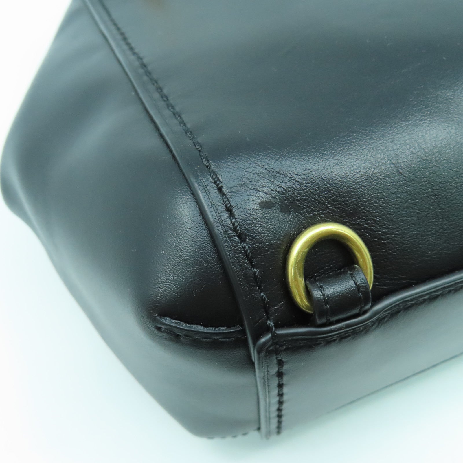 COACH 牛皮皮革Backpack金扣鏈帶肩背袋黑色