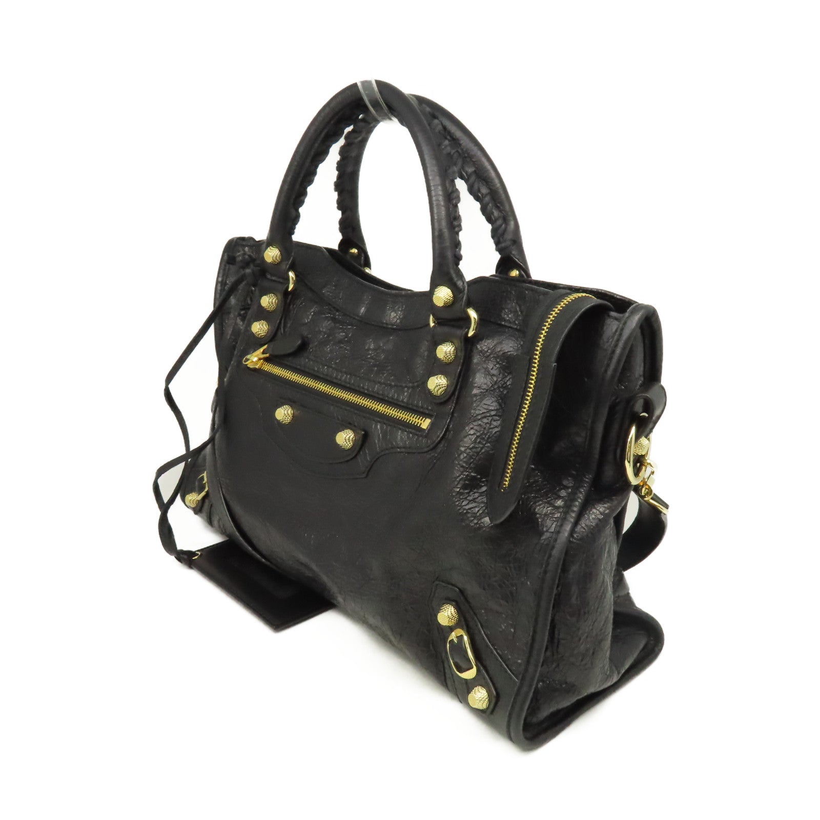 BALENCIAGA 牛皮皮革City 2Way Shoulder Bag手挽肩背兩用袋黑色
