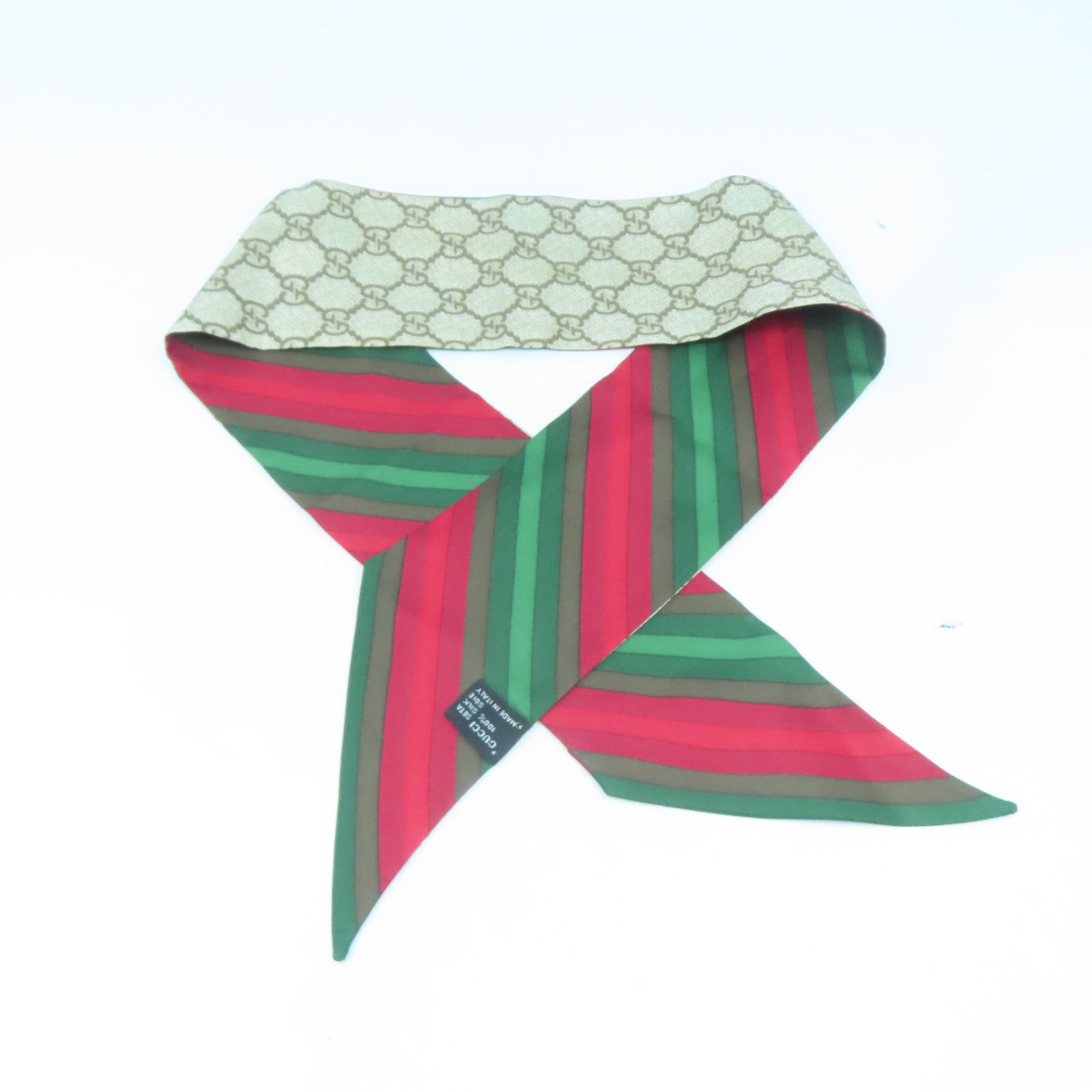 GUCCI 【激減優惠】絲質Scarf絲巾啡色/紅色/綠色