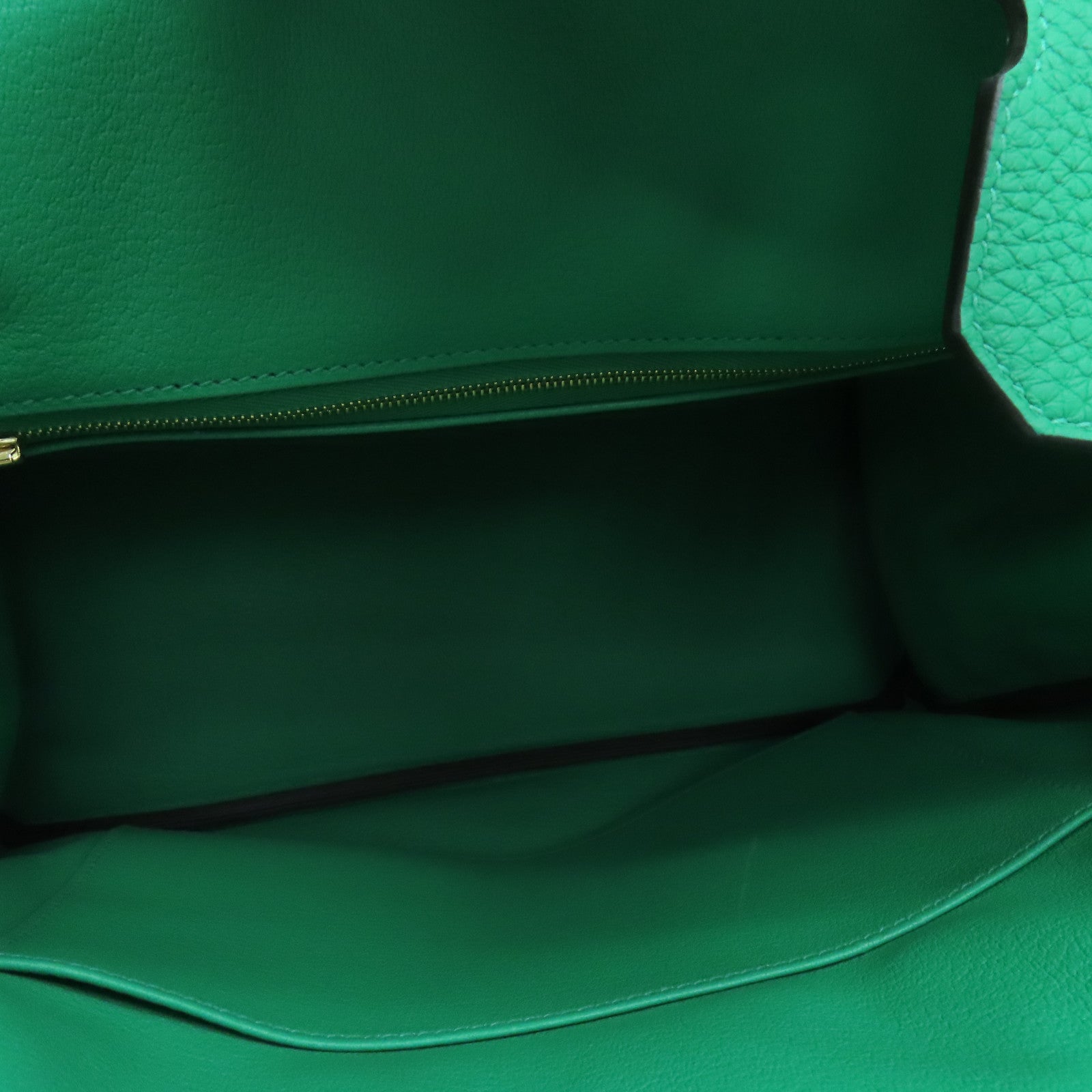 HERMES Clemence皮革Birkin 30 Hand Bag金扣手提包绿色6W