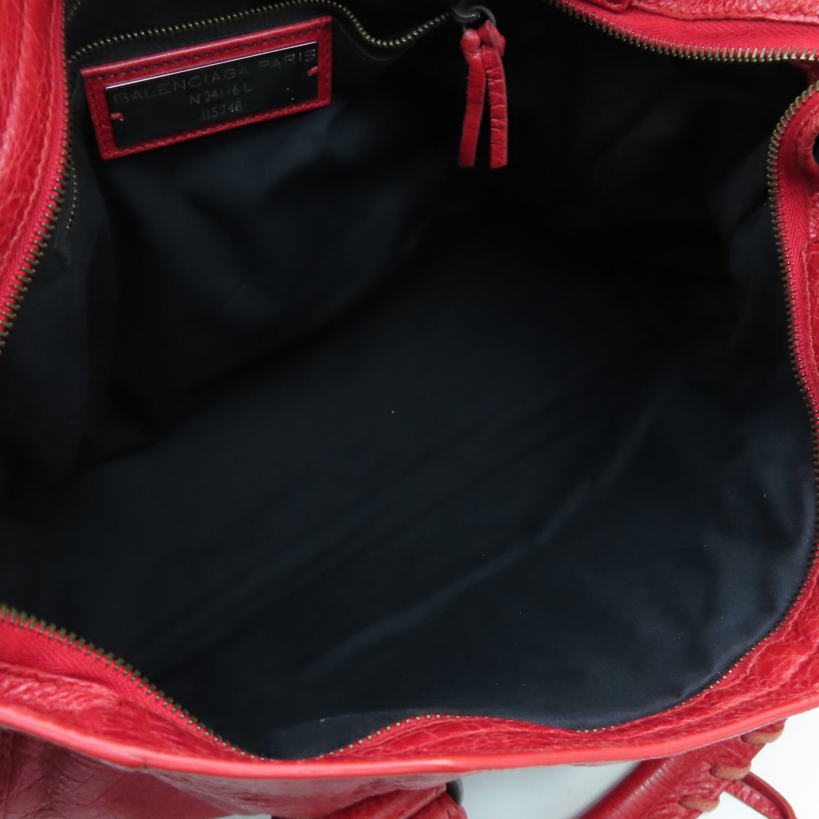 BALENCIAGA 牛皮皮革City手挽肩背兩用袋紅色