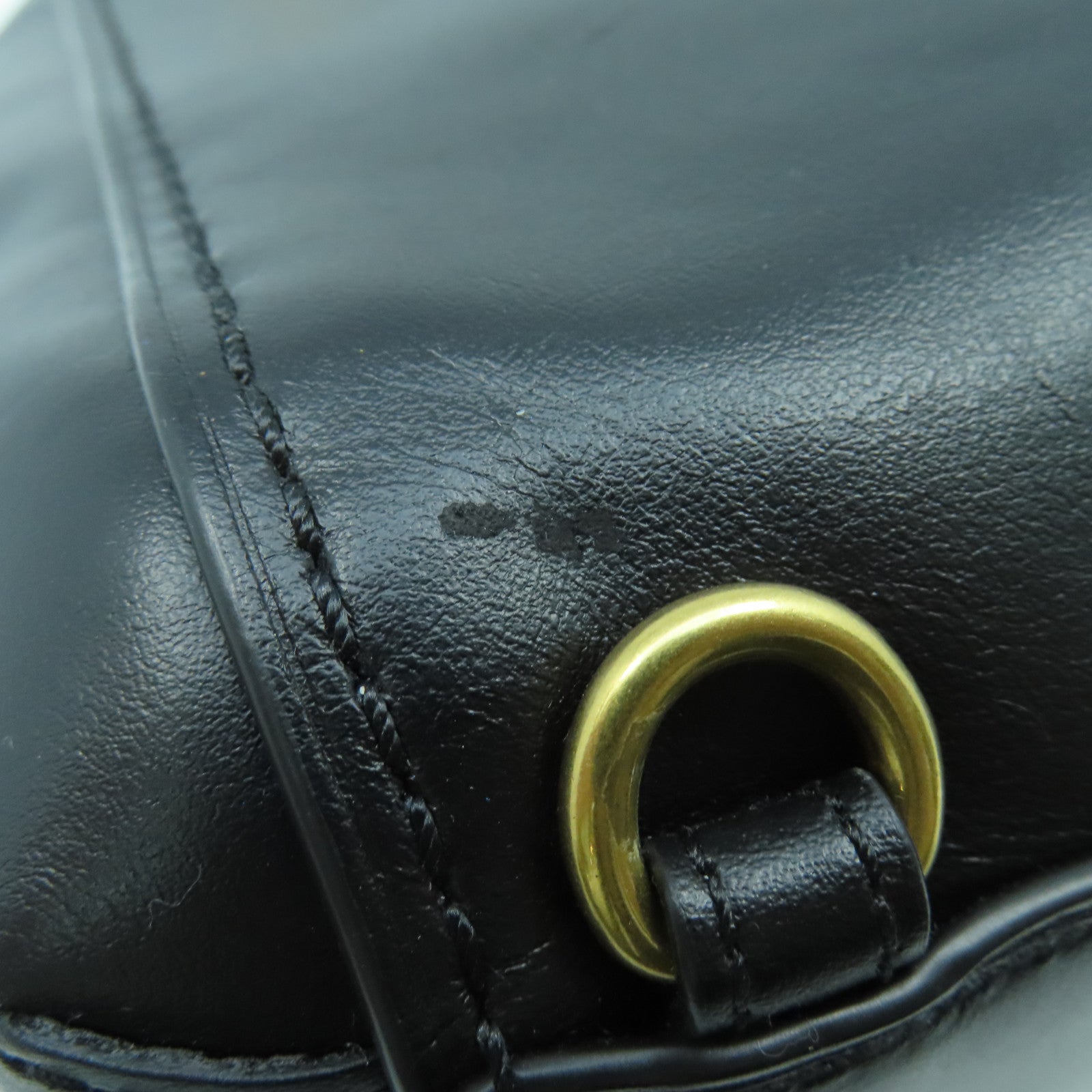 COACH 牛皮皮革Backpack金扣鏈帶肩背袋黑色