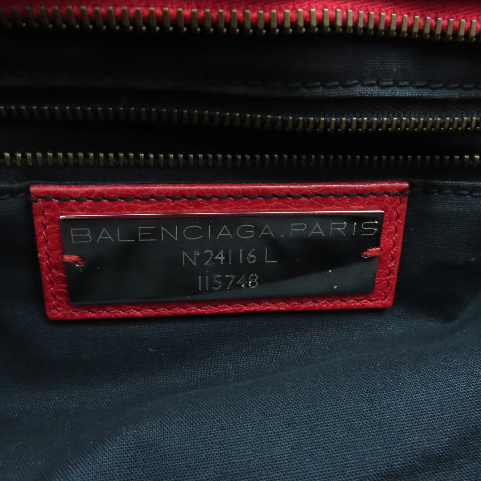 BALENCIAGA 牛皮皮革City手挽肩背兩用袋紅色