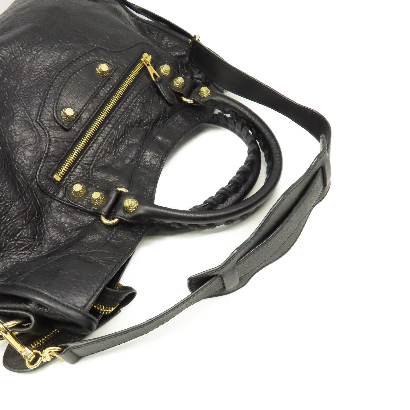 BALENCIAGA 牛皮皮革City 2Way Shoulder Bag手挽肩背兩用袋黑色
