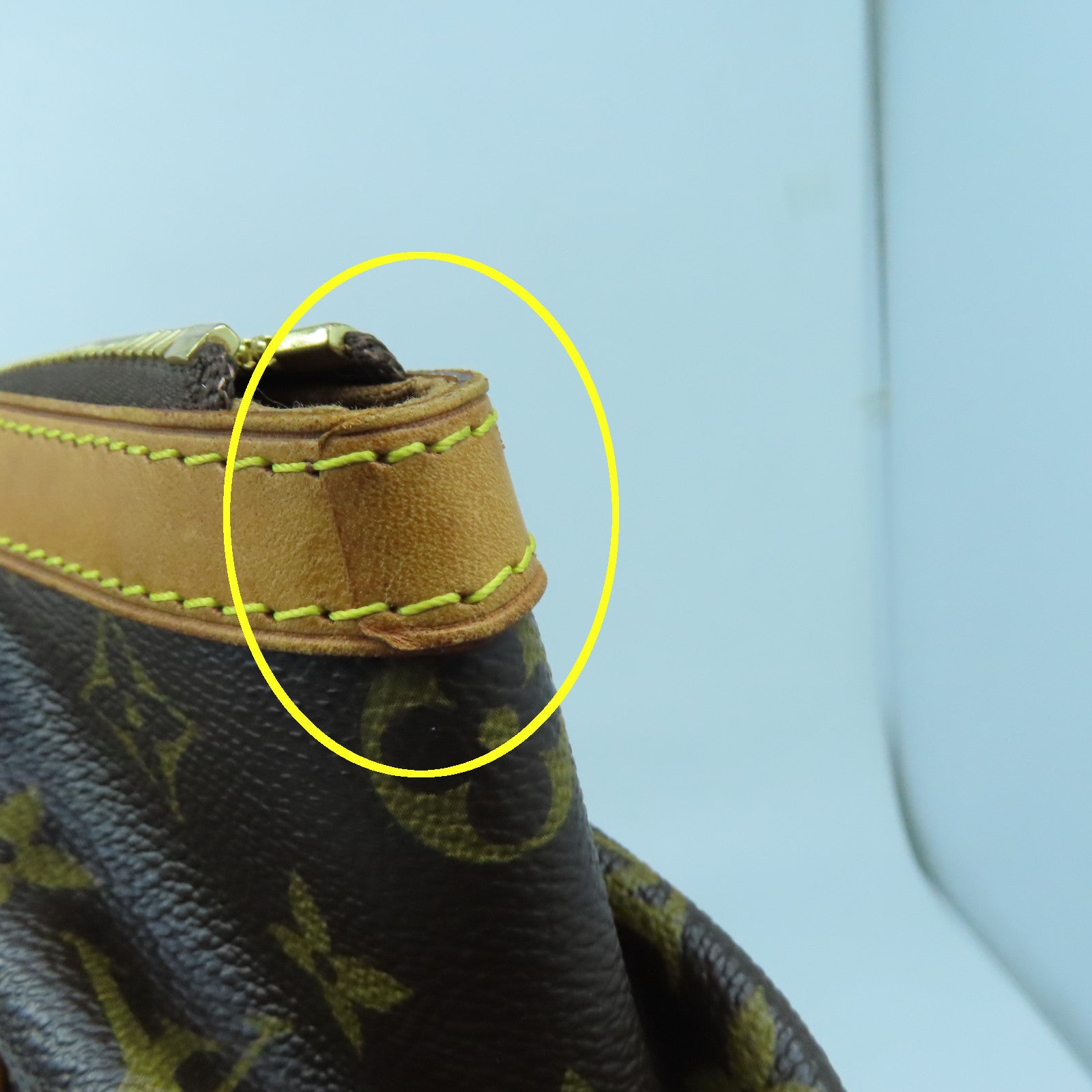 LOUIS VUITTON Monogram Tivoli PM Gold Buckle Handle Bag Brown
