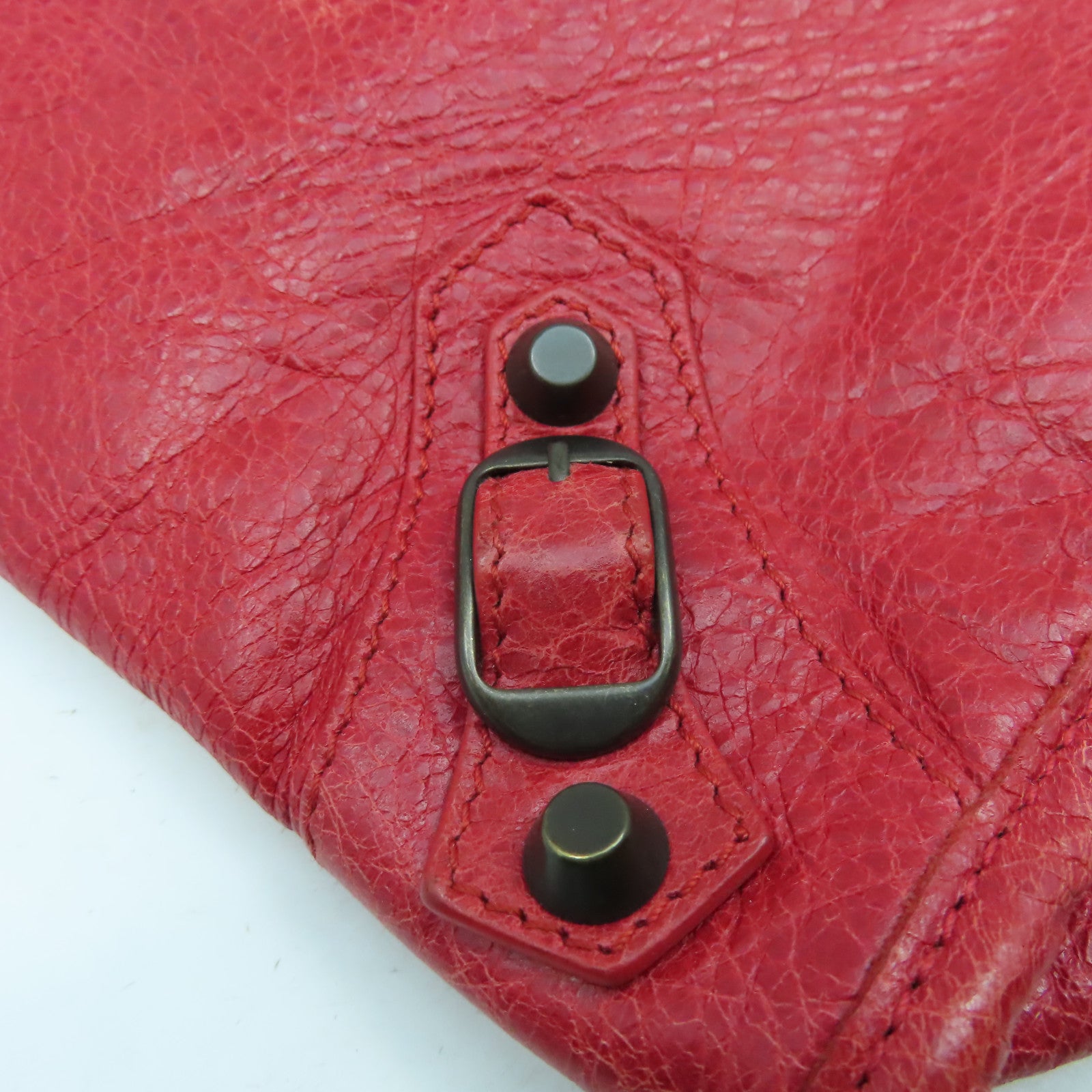 BALENCIAGA 牛皮皮革City手挽肩背兩用袋紅色