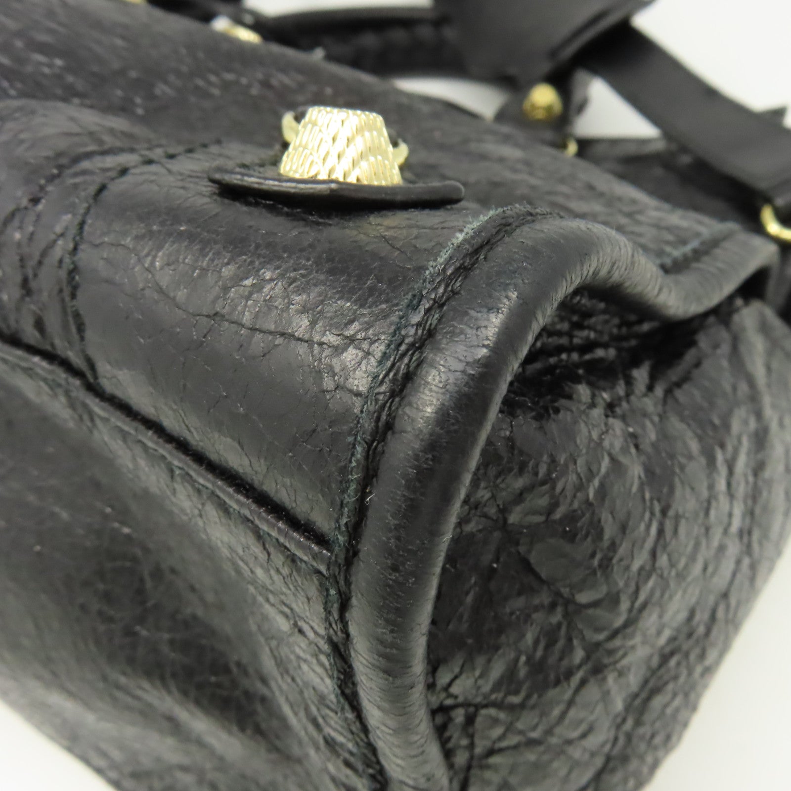 BALENCIAGA 牛皮皮革City 2Way Shoulder Bag手挽肩背兩用袋黑色