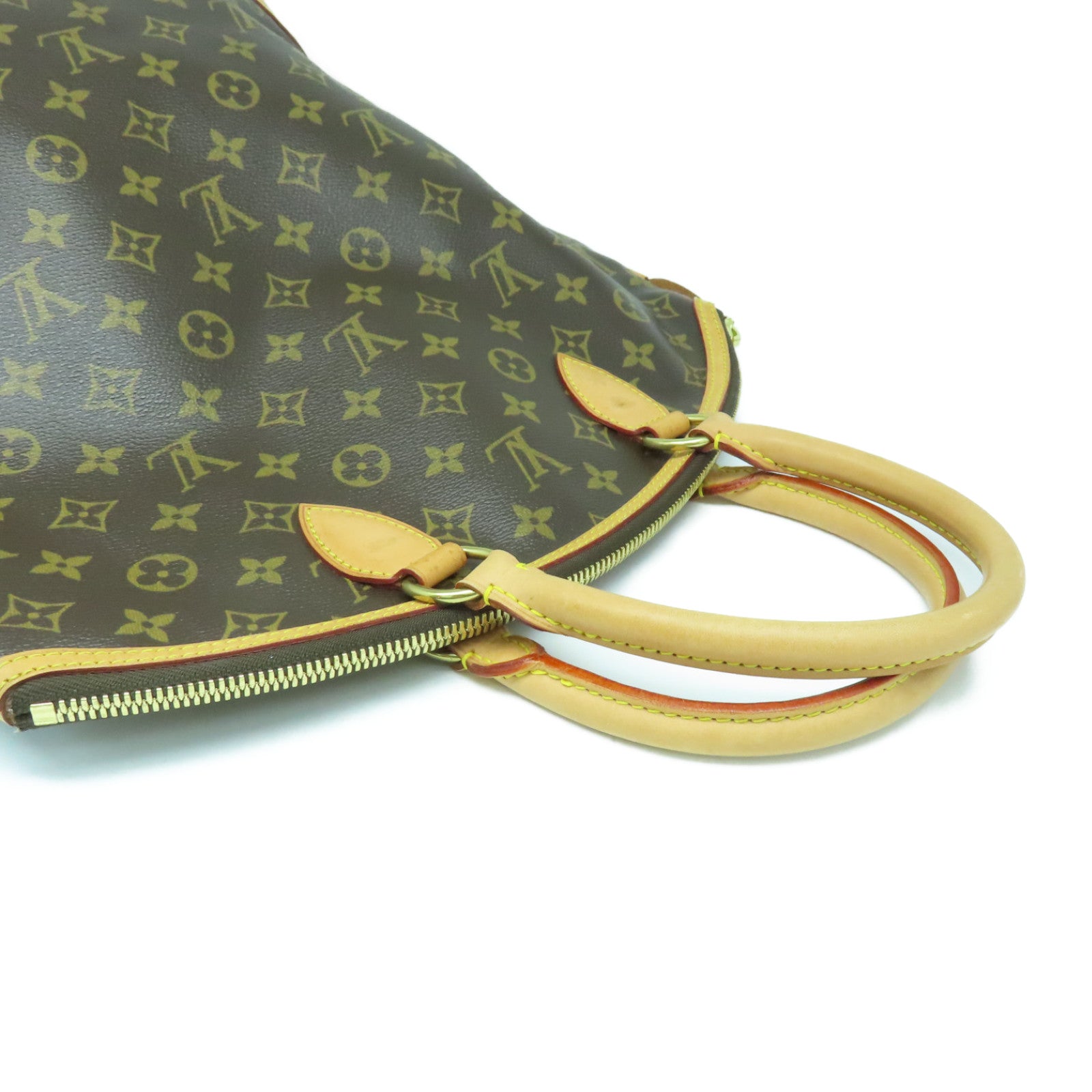 LOUIS VUITTON Monogram Lockit Vertical金扣手挽袋啡色