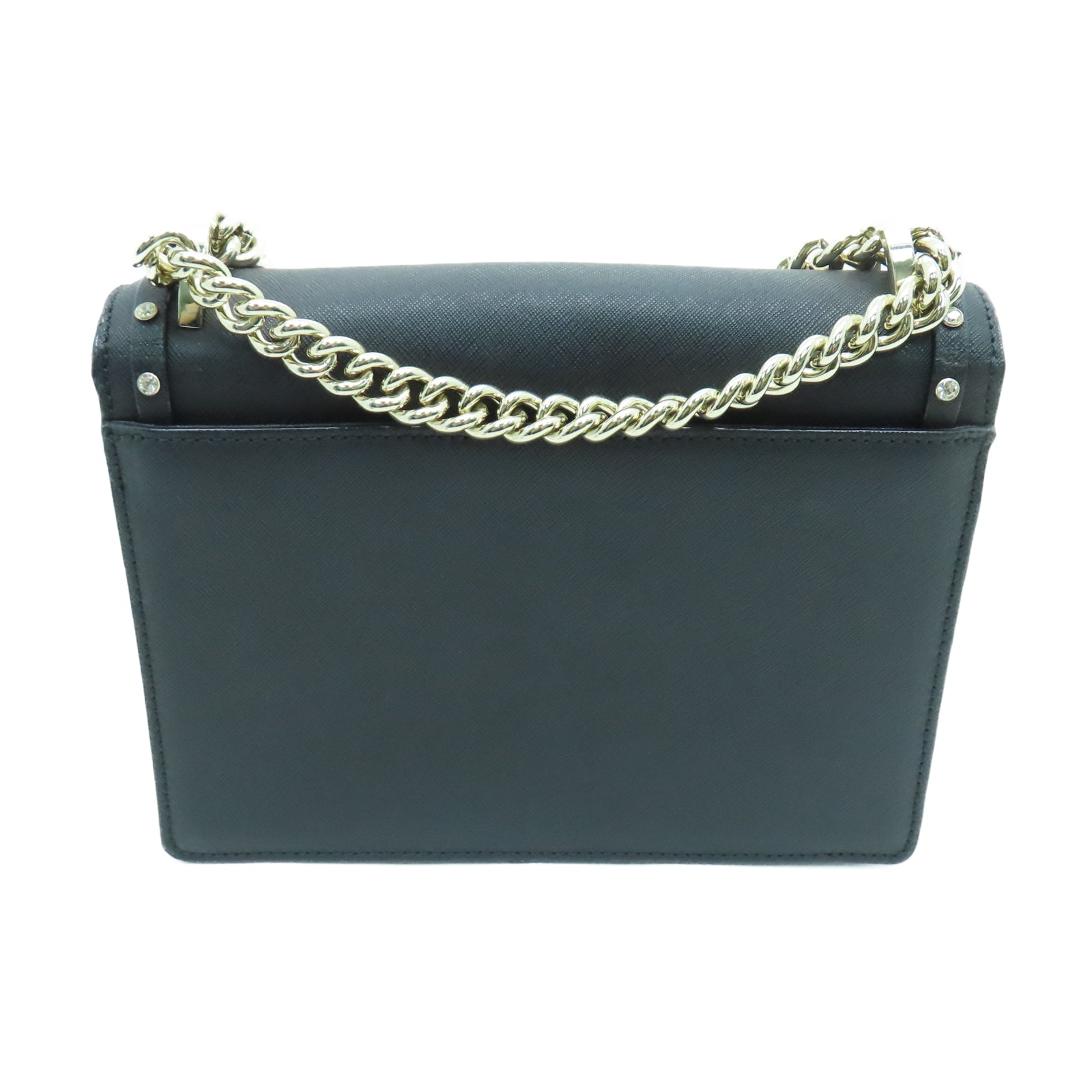 Kate Spade 塗層帆布Shoulder Bag金扣鏈帶肩背袋黑色