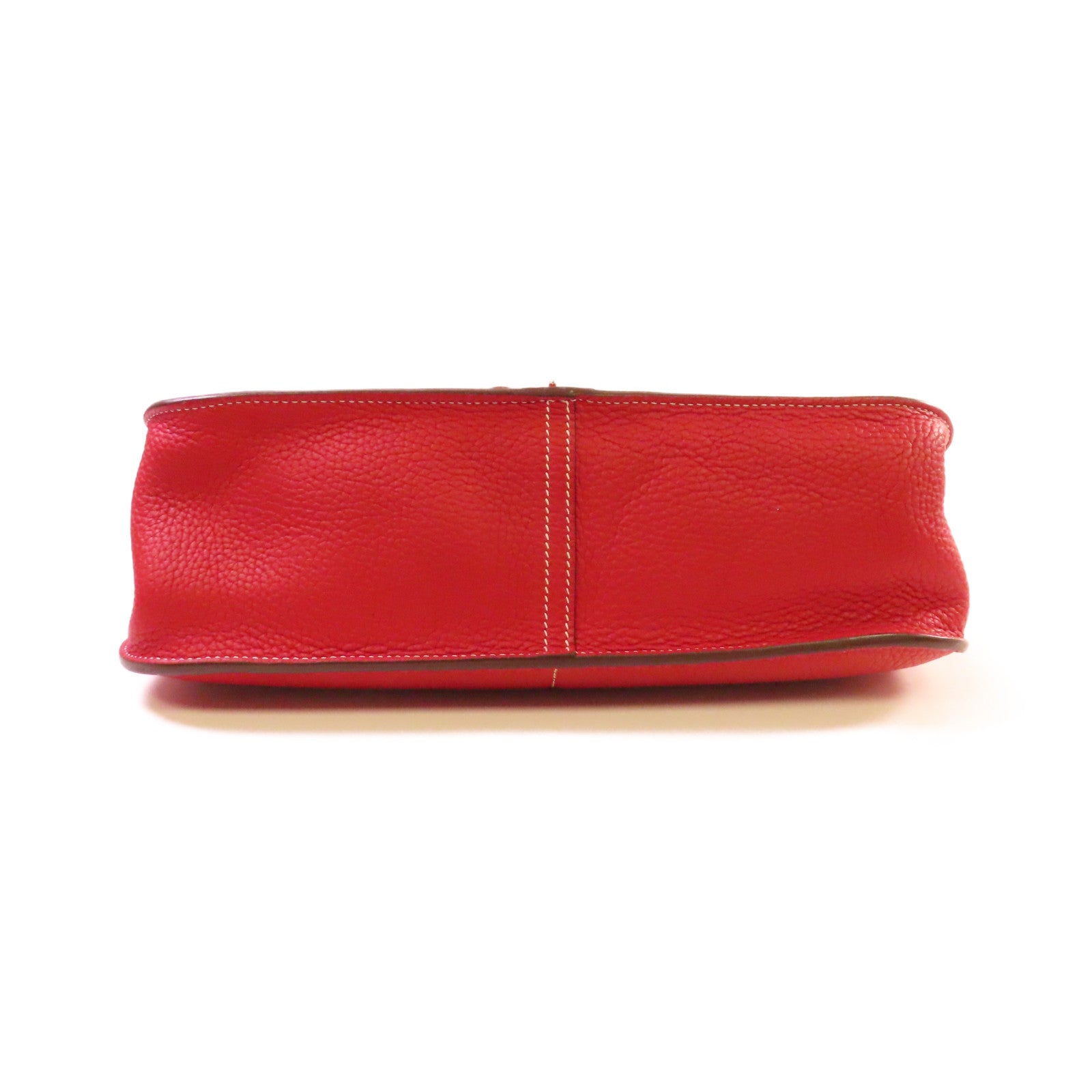 HERMES Clemence皮革Halzan 31 2Way Shoulder Bag銀扣手挽肩背兩用袋Q5 Rouge Casaque國旗紅色