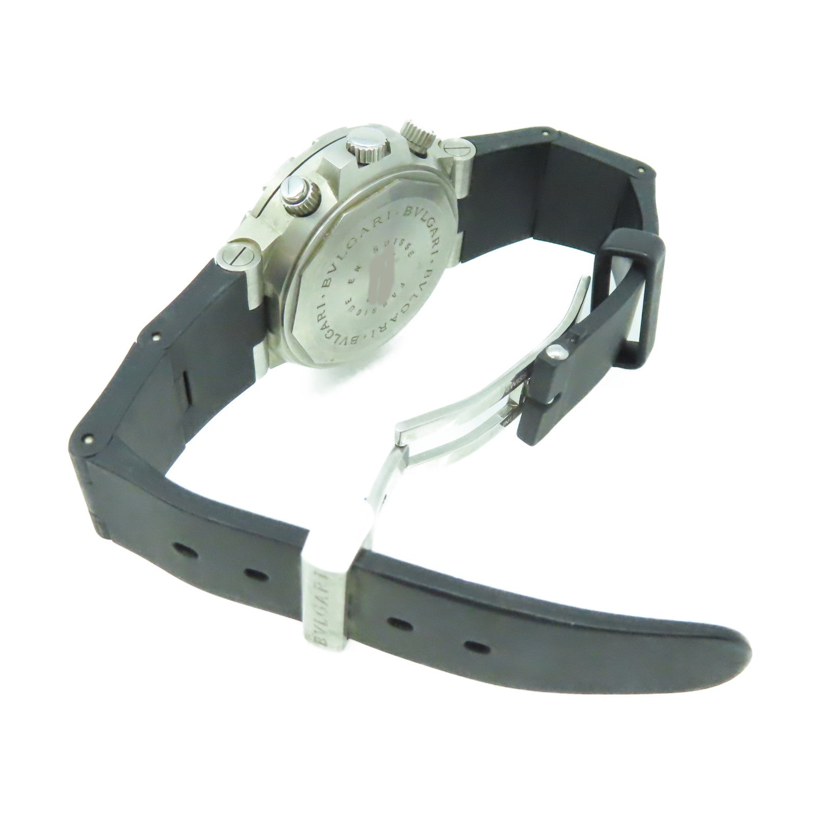BVLGARI Diagono Fabrique En Suisse Watch不鏽鋼/橡膠帶自動機芯手錶白色/黑色