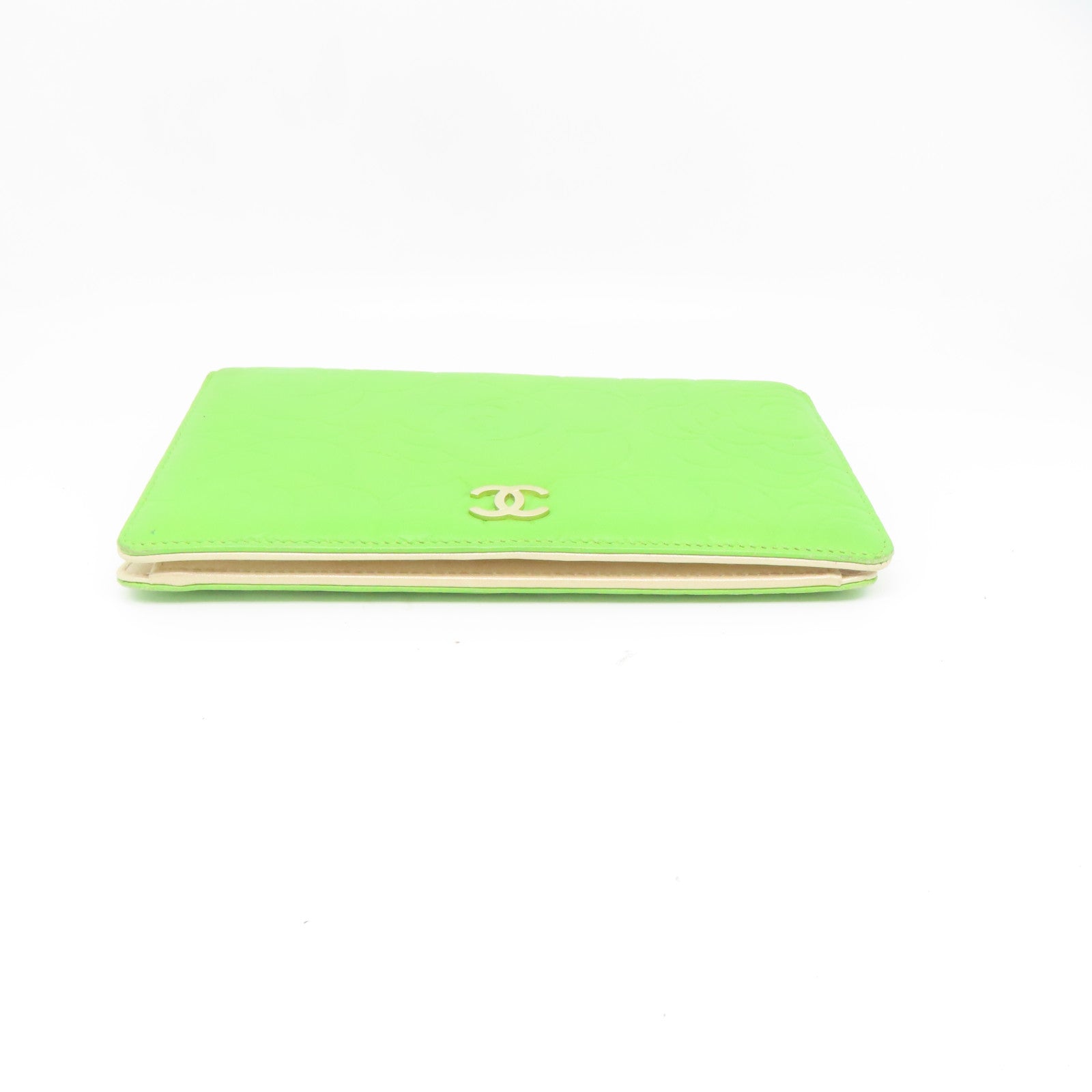 CHANEL 羊皮皮革Wallet金扣长钱包绿色