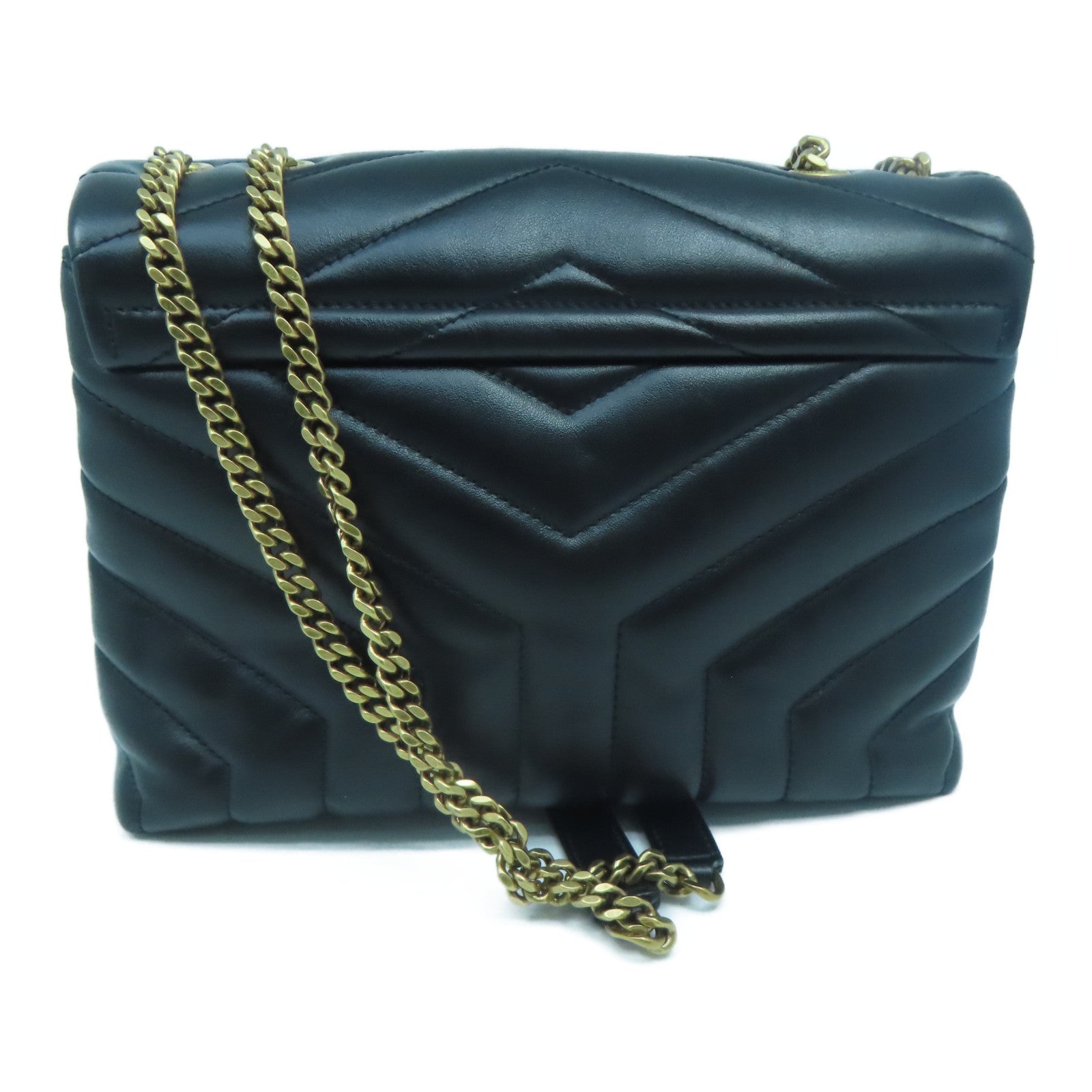 SAINT LAURENT 牛皮皮革Lou Lou金扣鏈帶肩背袋黑色