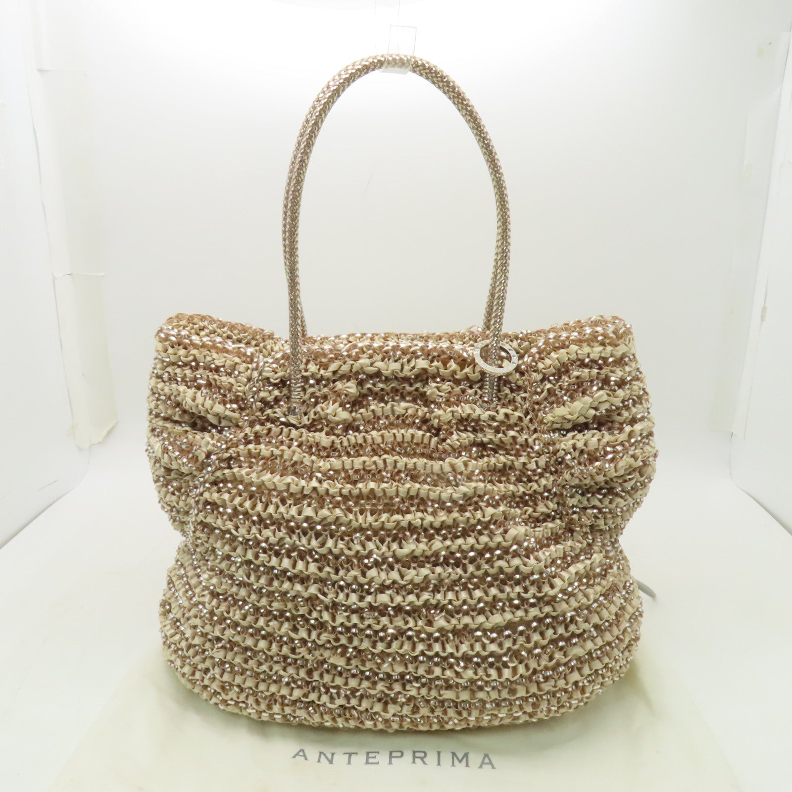 ANTEPRIMA PVC Shoulder Bag銀扣肩背袋米色/銀色