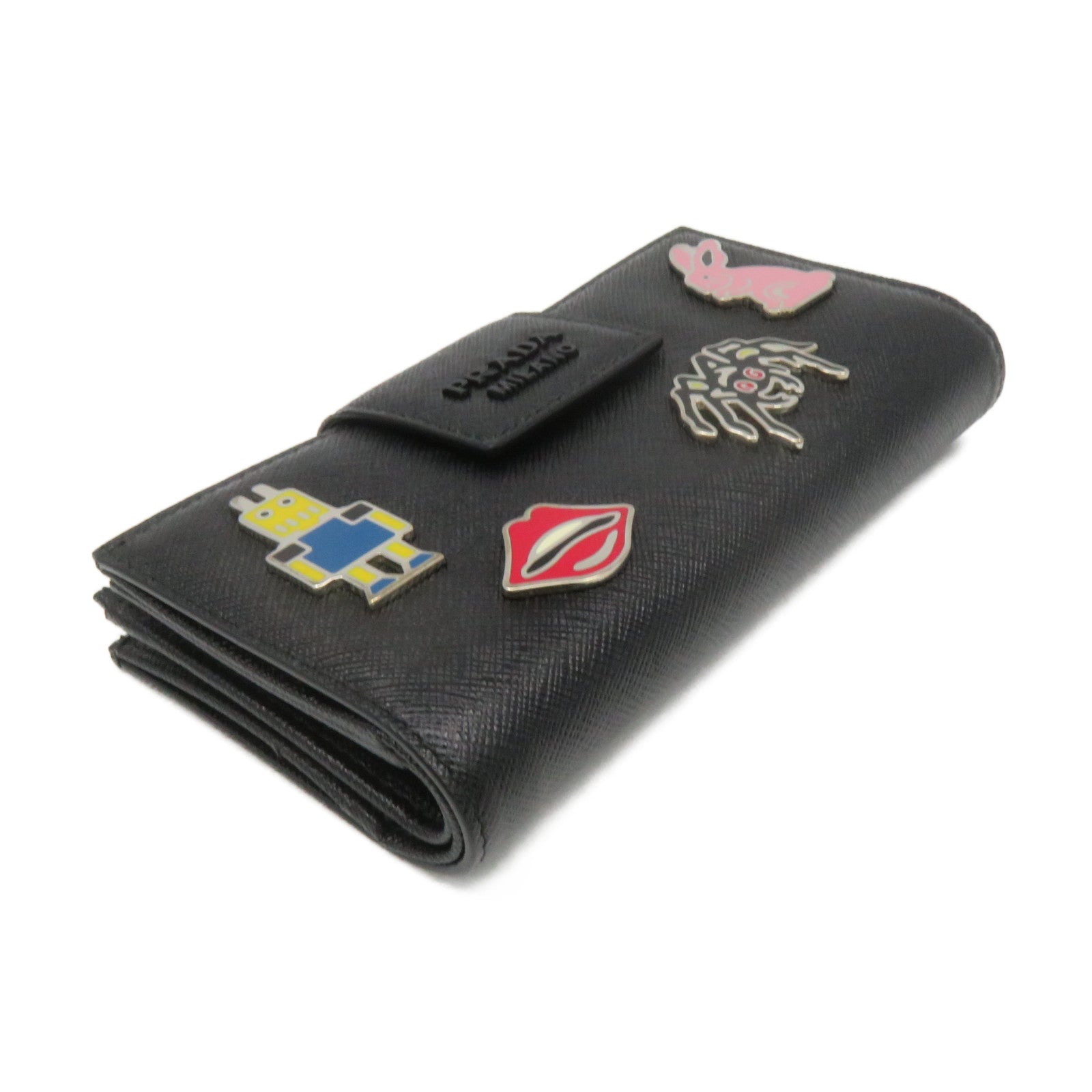 PRADA Saffiano Leather Middle Wallet Black