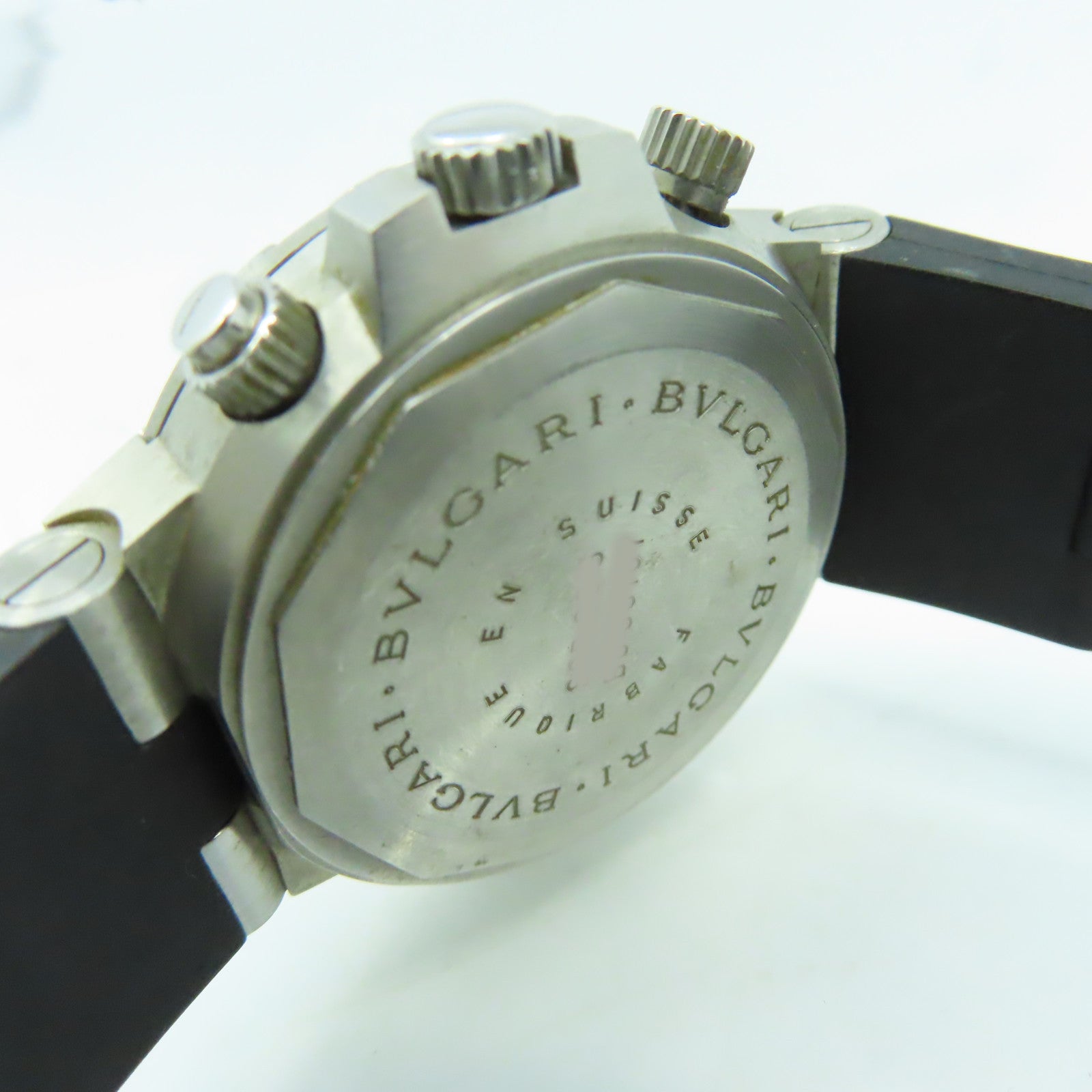 BVLGARI Diagono Fabrique En Suisse Watch不鏽鋼/橡膠帶自動機芯手錶白色/黑色