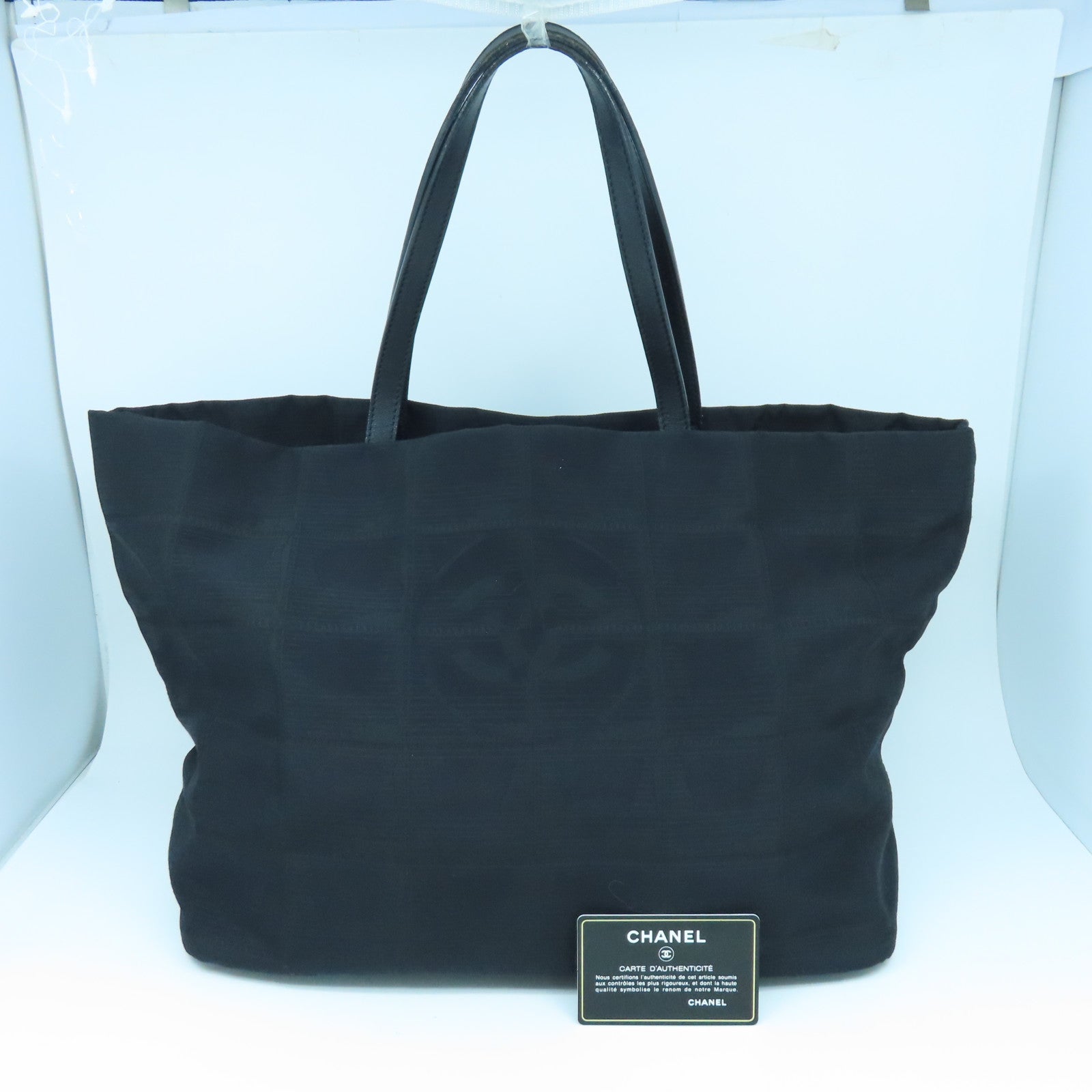 CHANEL 【激減優惠】帆布Tote Bag銀扣手挽袋黑色