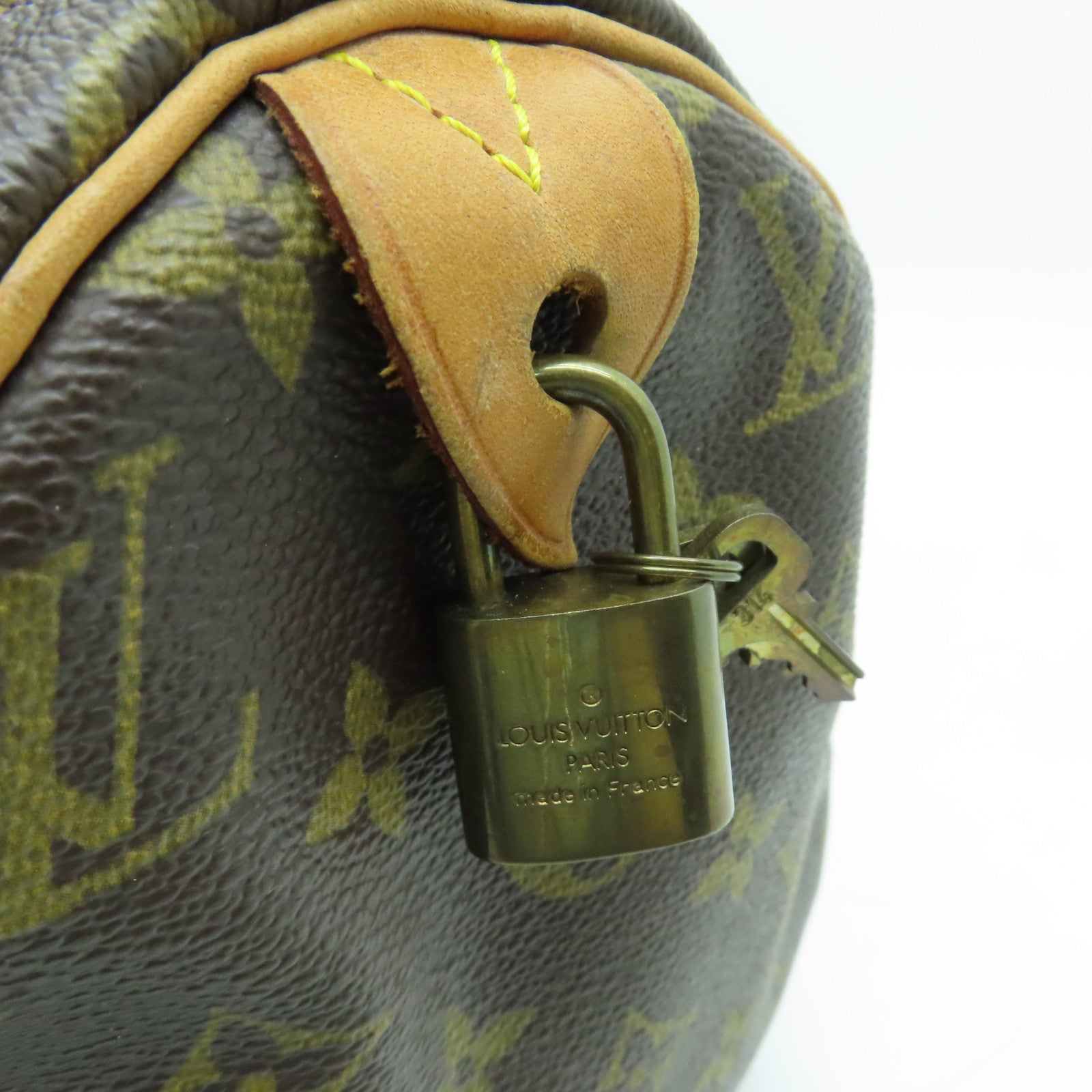 LOUIS VUITTON Monogram Speedy 30金扣手挽袋啡色