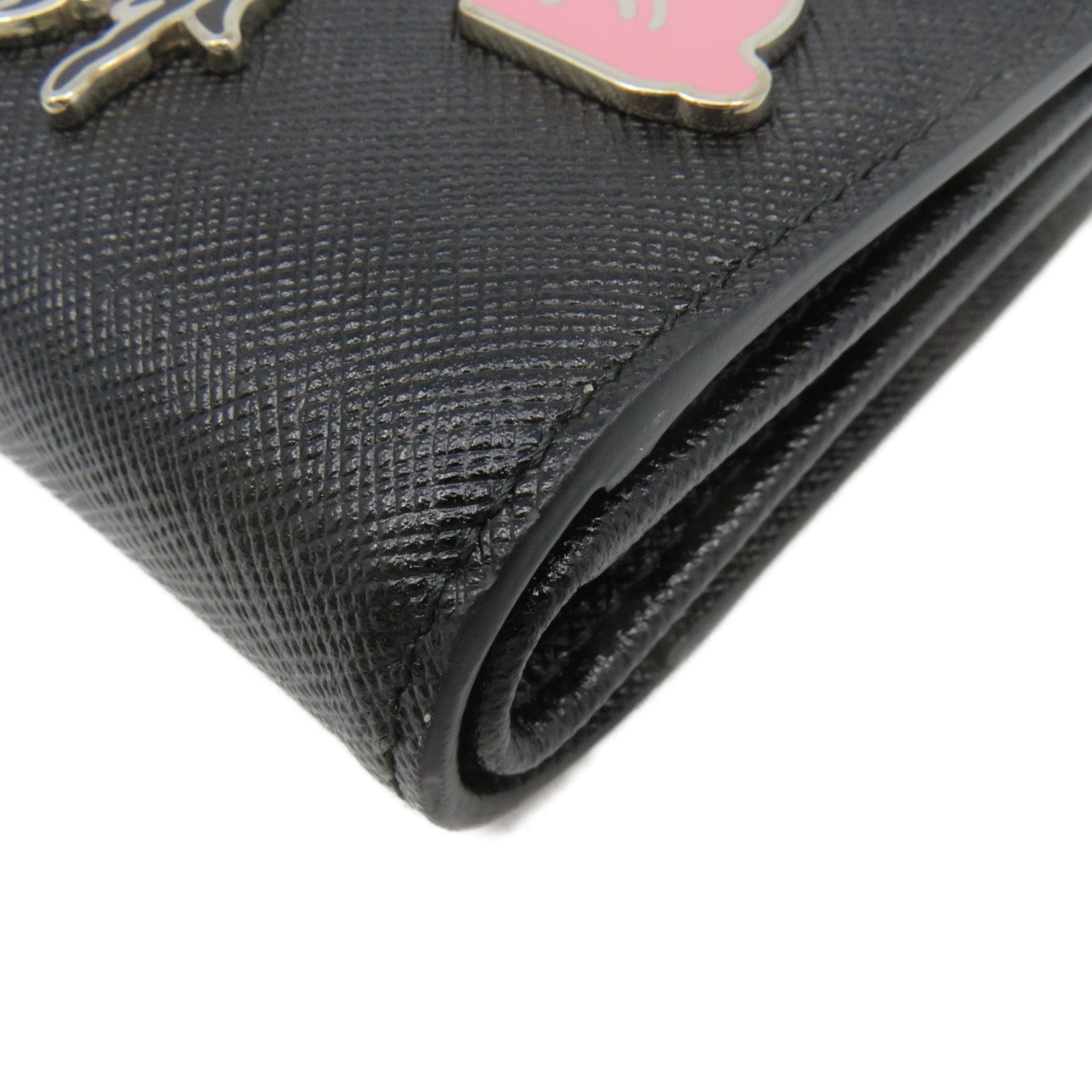 PRADA Saffiano Leather Middle Wallet Black