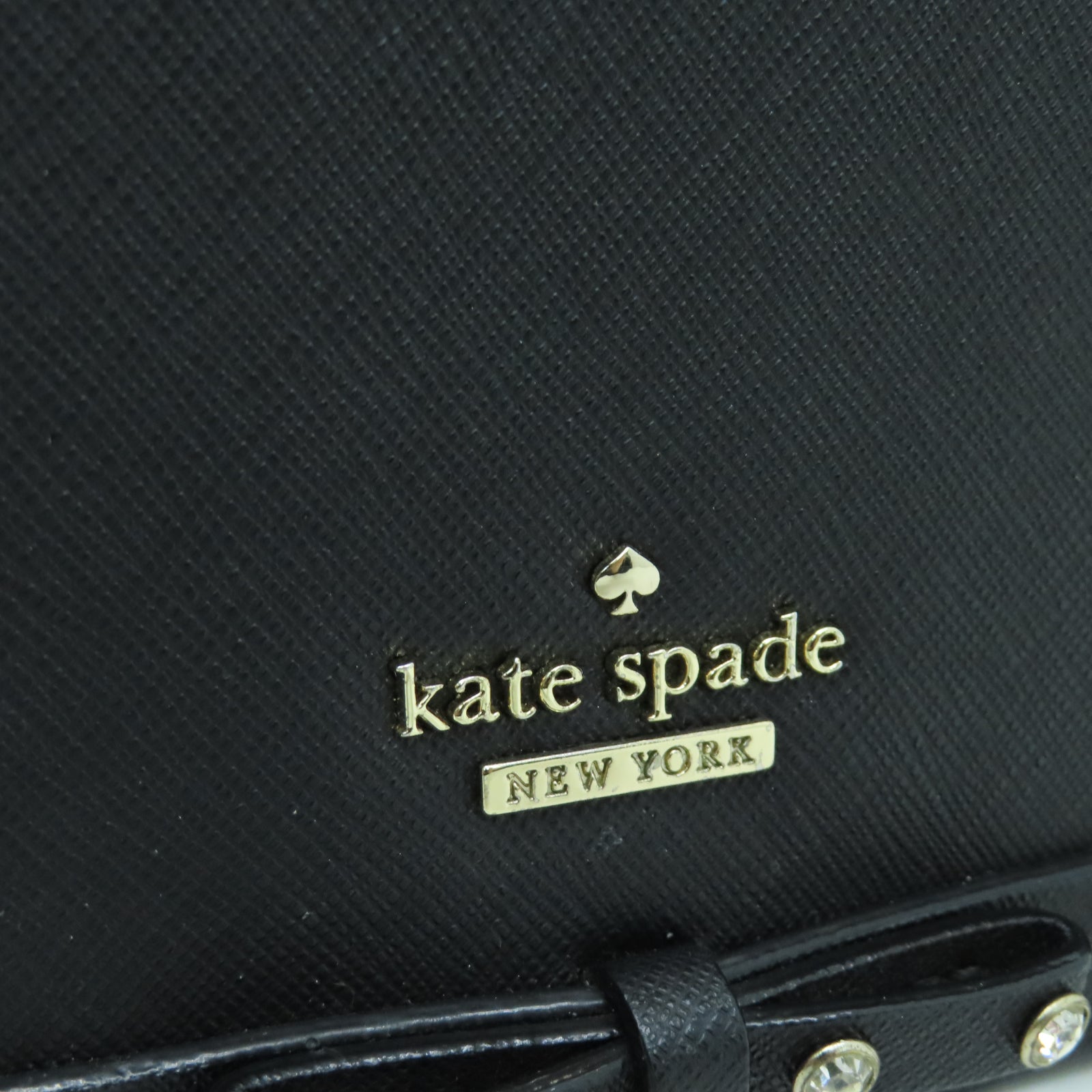 Kate Spade 塗層帆布Shoulder Bag金扣鏈帶肩背袋黑色